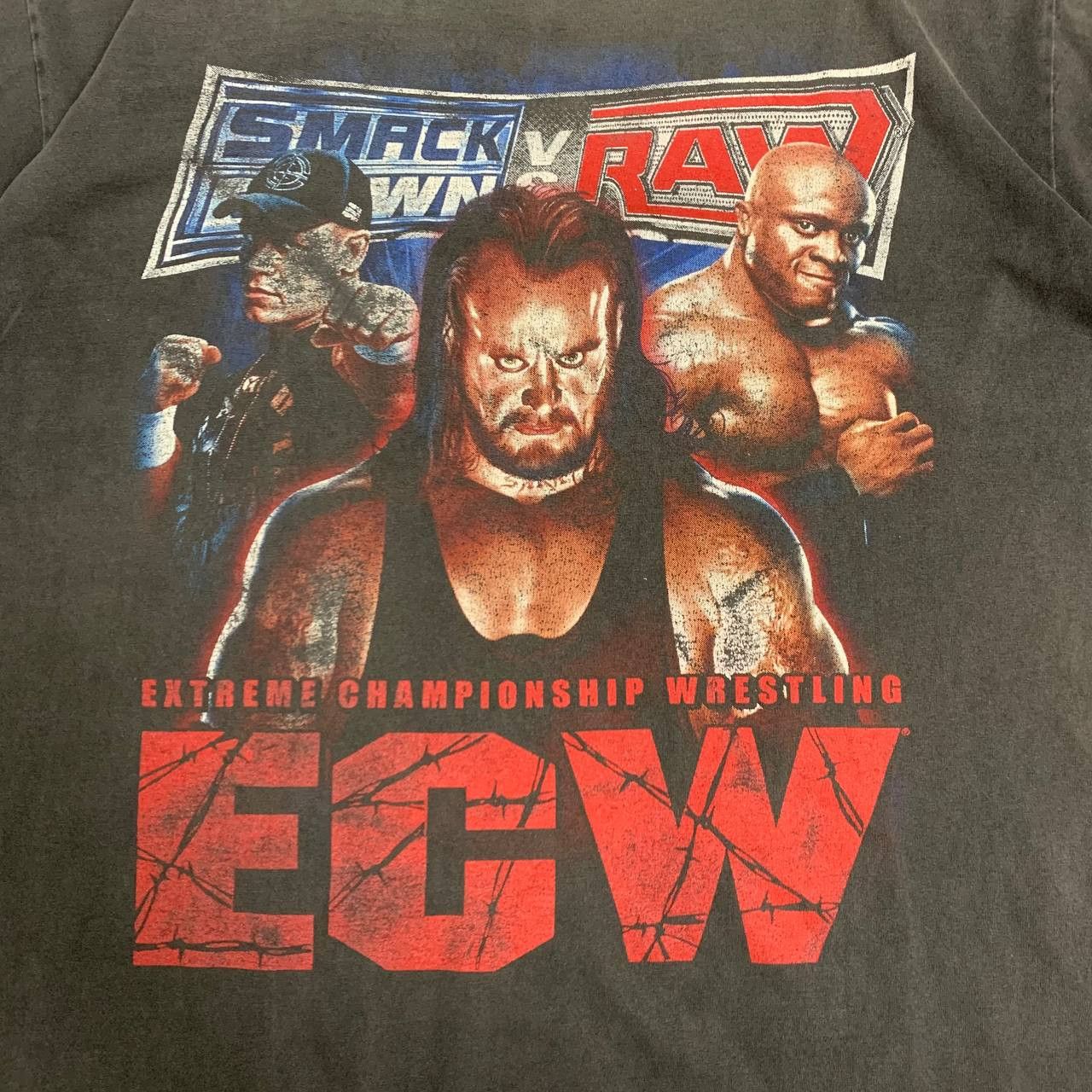 Rap Tees Vintage Bootleg ECW Smackdown VS RAW Distressed Size US L / EU 52-54 / 3 - 2 Thumbnail