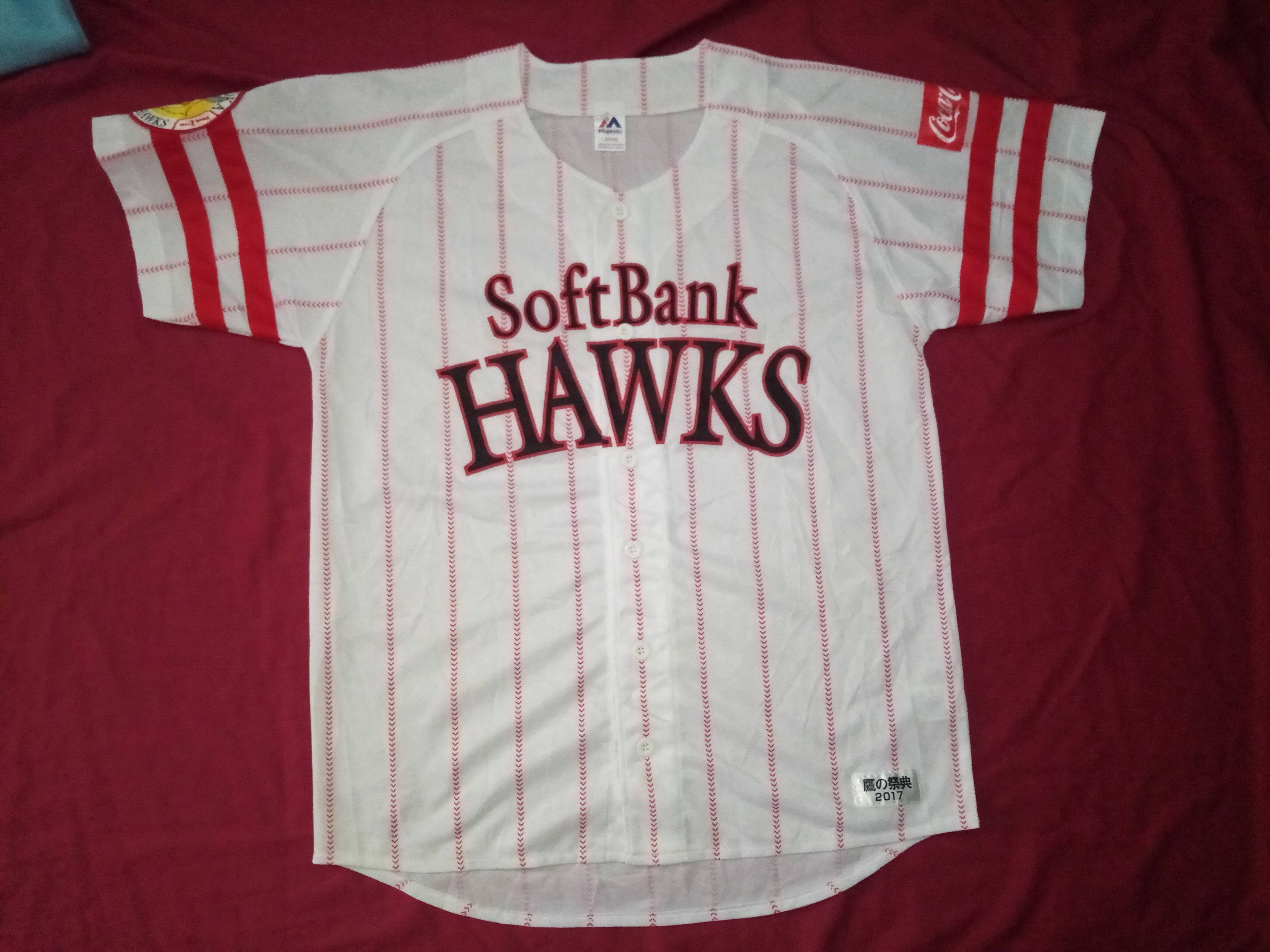 Japanese Brand × MLB × Majestic NBP 2017 SoftBank Hawks jersey baseball japan mlb Size US L / EU 52-54 / 3 - 2 Thumbnail