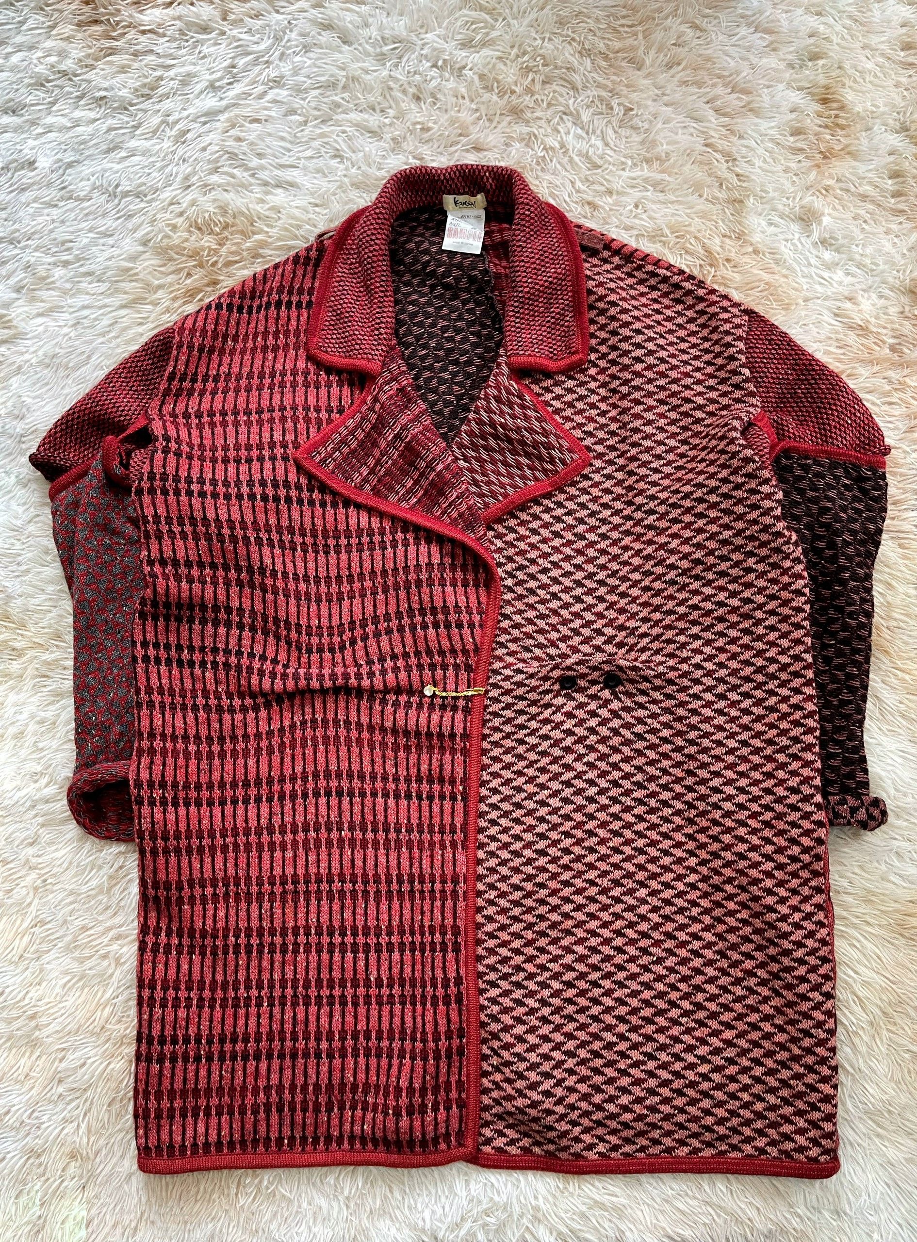 Kansai Yamamoto RARE SAMPLE Kansai Yamamoto 1980's Ethnic Knit Coat Size US L / EU 52-54 / 3 - 5 Thumbnail