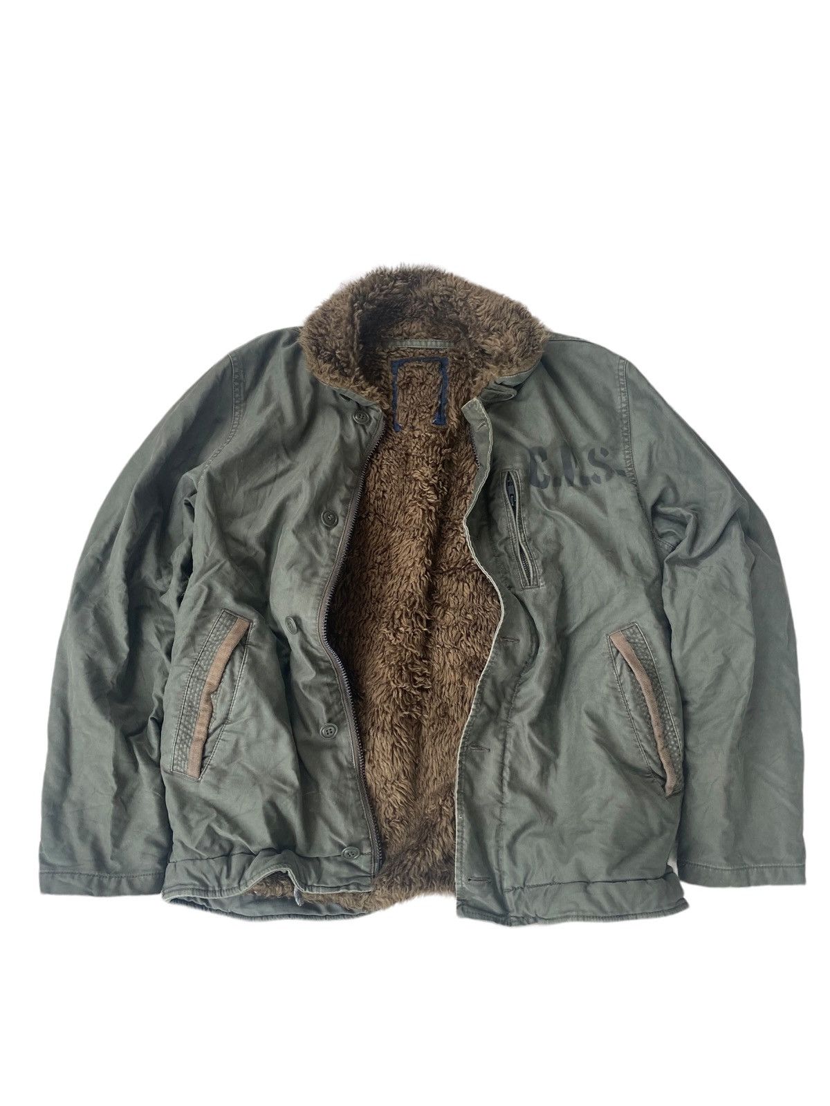 Vintage 💥Vintage Military Deck Vatos Locos Fur Jacket Size US L / EU 52-54 / 3 - 2 Thumbnail