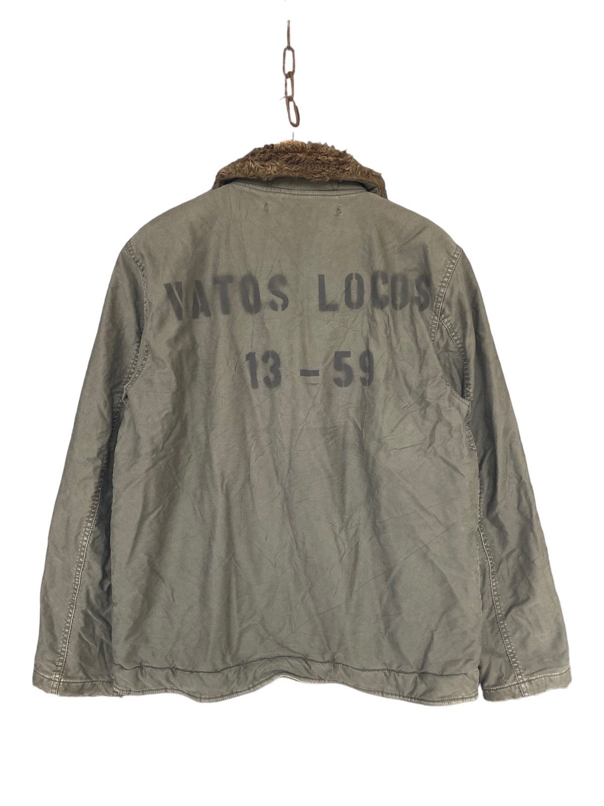 Vintage 💥Vintage Military Deck Vatos Locos Fur Jacket Size US L / EU 52-54 / 3 - 5 Thumbnail