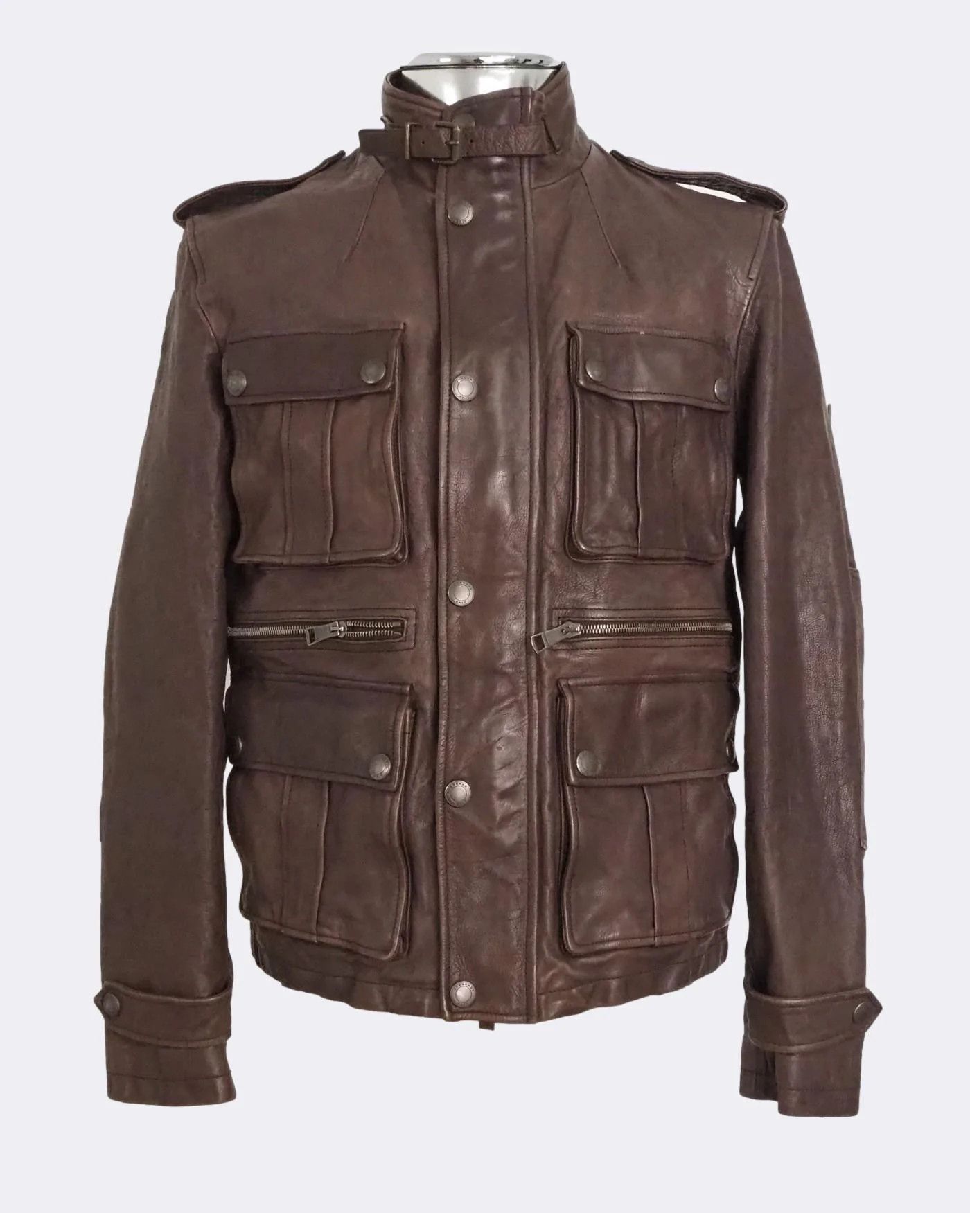 Men's Burberry Brit Calfskin Leather Field Jacket $1470