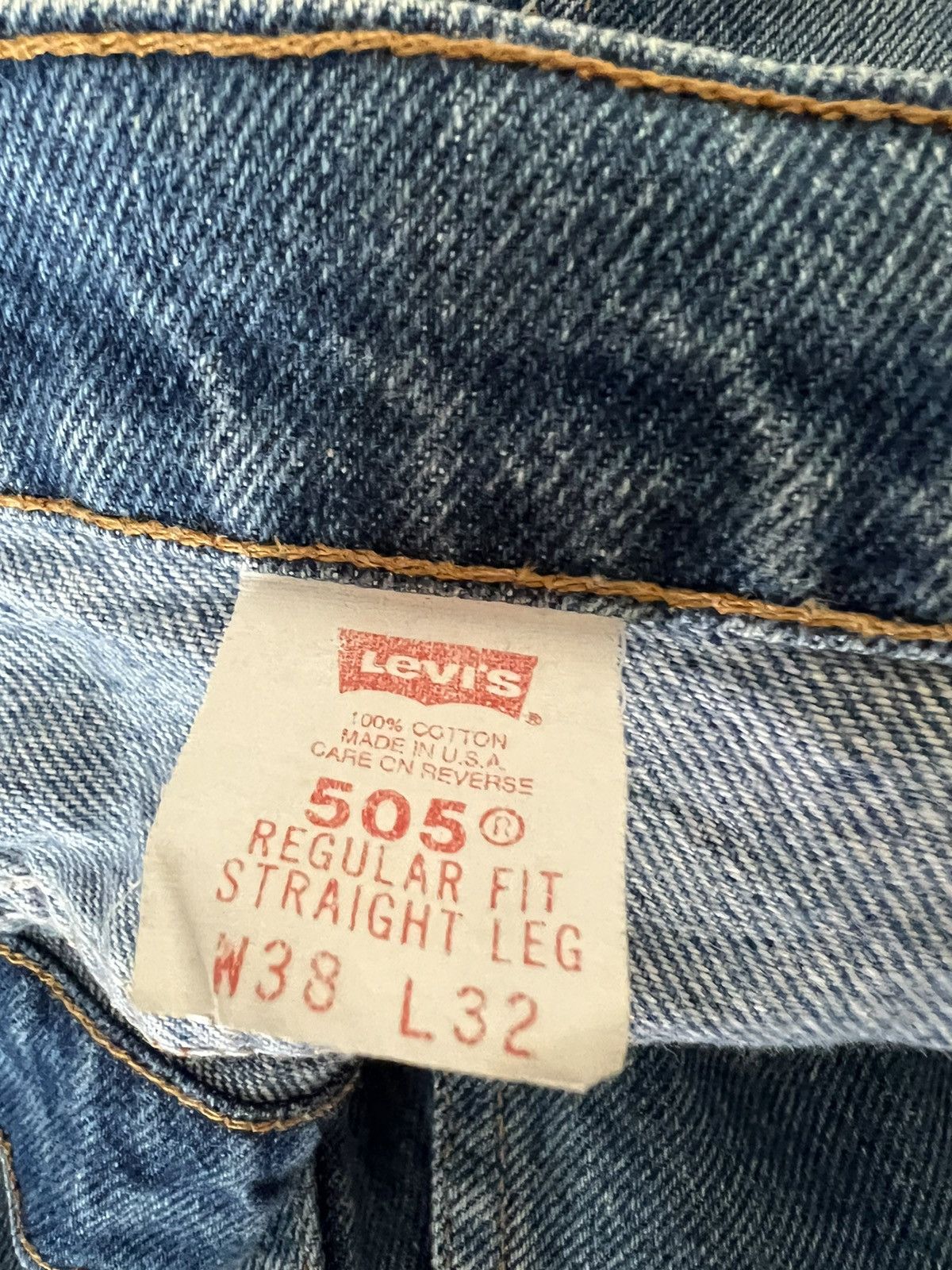 Levi's Vintage 1995 Levi’s 505 Orange Tab Fade Denim Painter Jeans Size US 38 / EU 54 - 20 Thumbnail