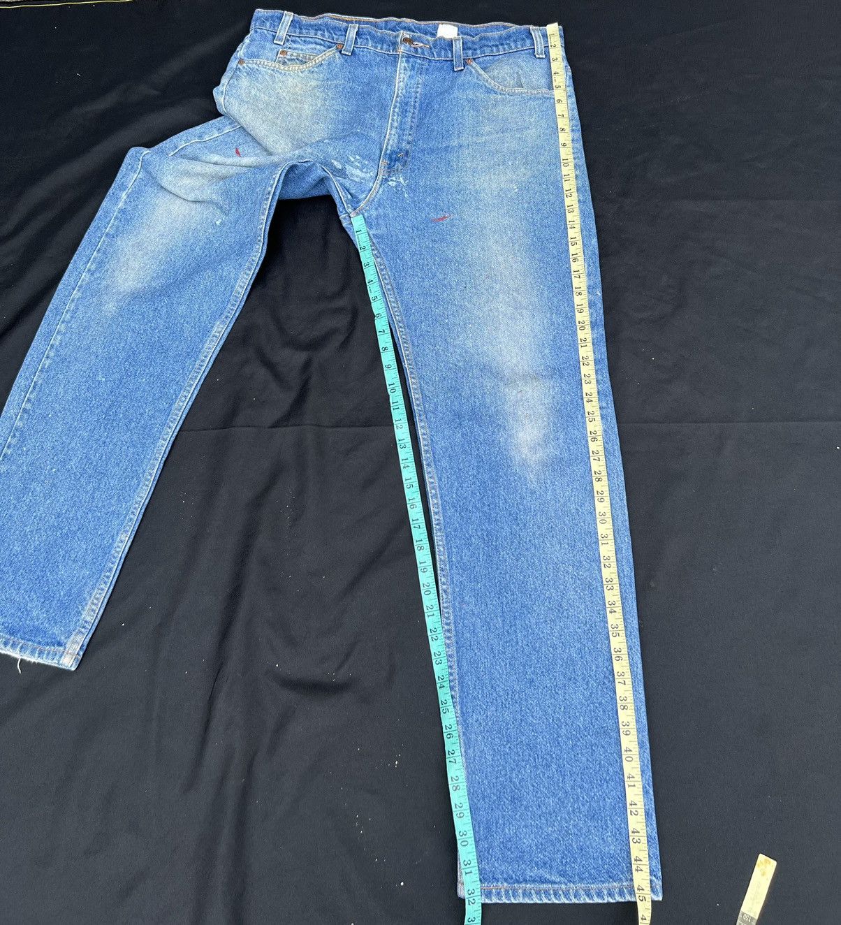 Levi's Vintage 1995 Levi’s 505 Orange Tab Fade Denim Painter Jeans Size US 38 / EU 54 - 4 Thumbnail