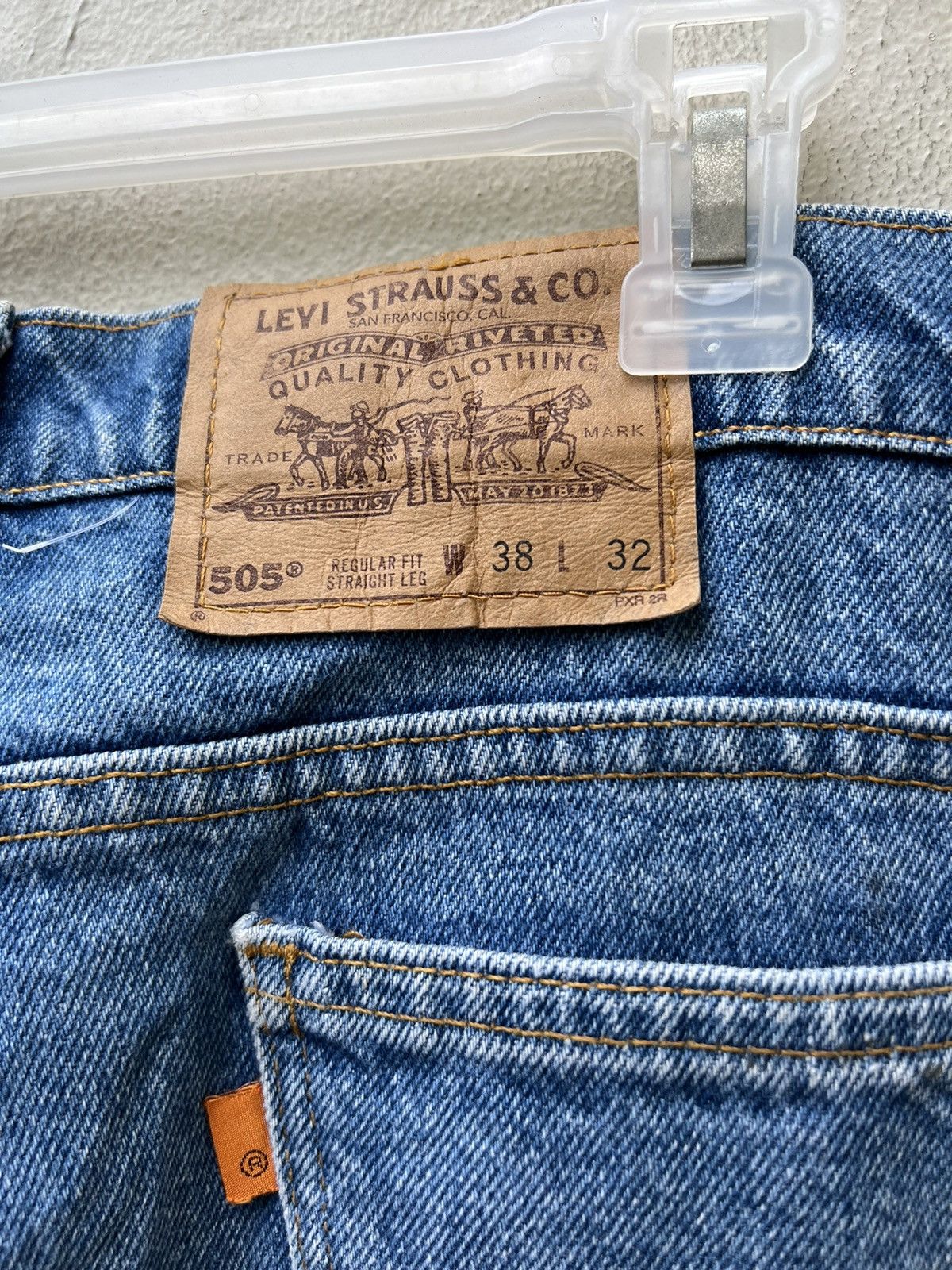 Levi's Vintage 1995 Levi’s 505 Orange Tab Fade Denim Painter Jeans Size US 38 / EU 54 - 17 Thumbnail