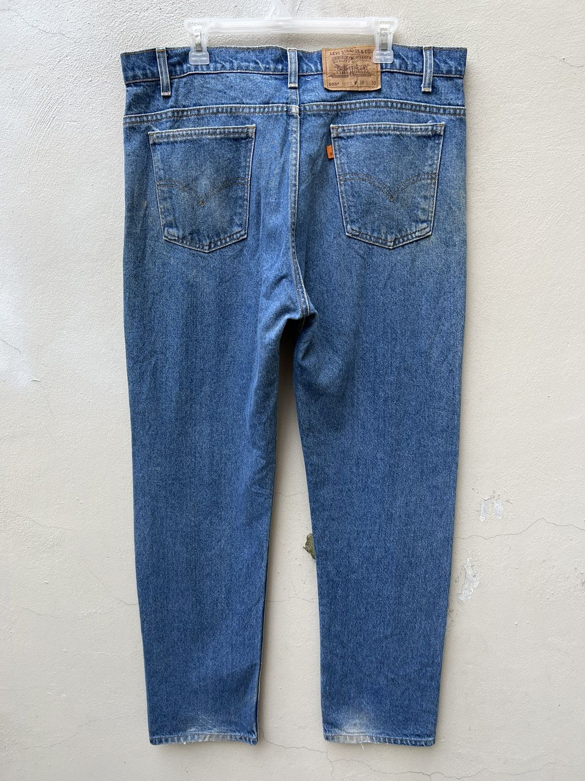 Levi's Vintage 1995 Levi’s 505 Orange Tab Fade Denim Painter Jeans Size US 38 / EU 54 - 13 Thumbnail