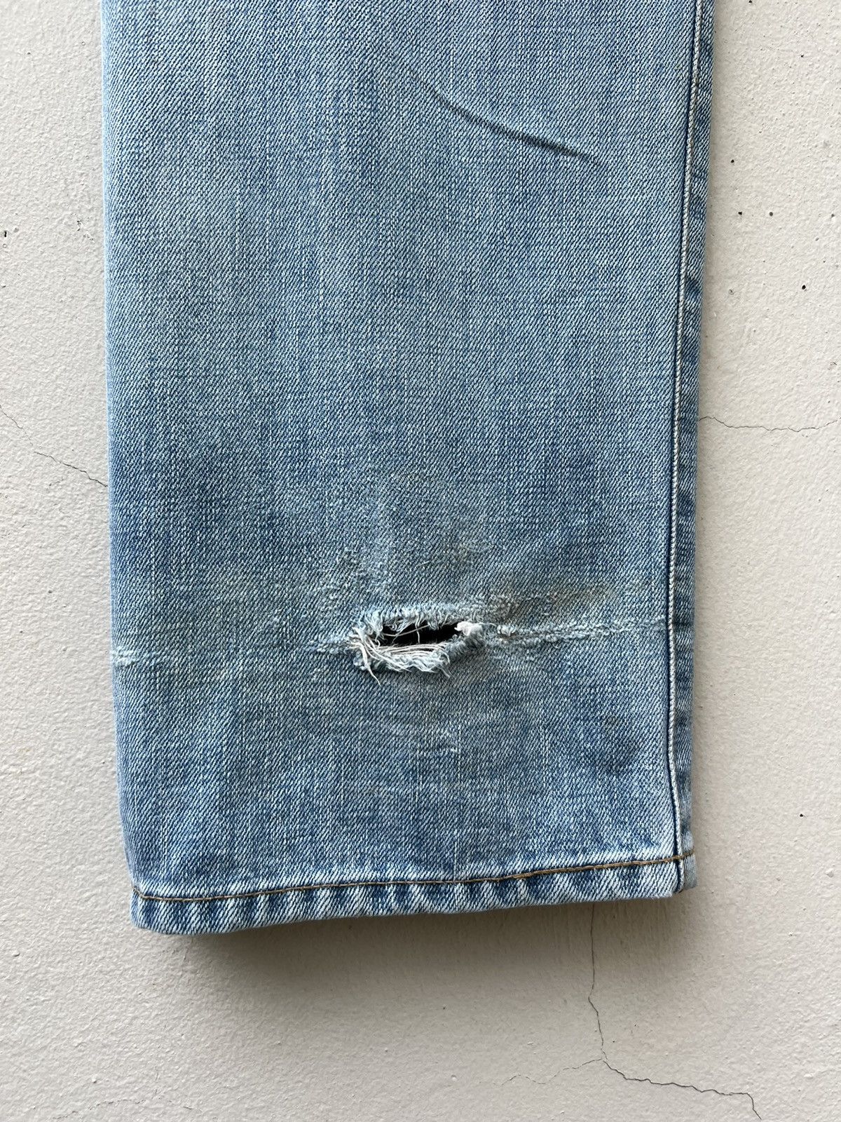 Vintage 90s Ozone Rocks Japan Fade Denim Big Straight Trashed Jeans Size US 34 / EU 50 - 17 Thumbnail