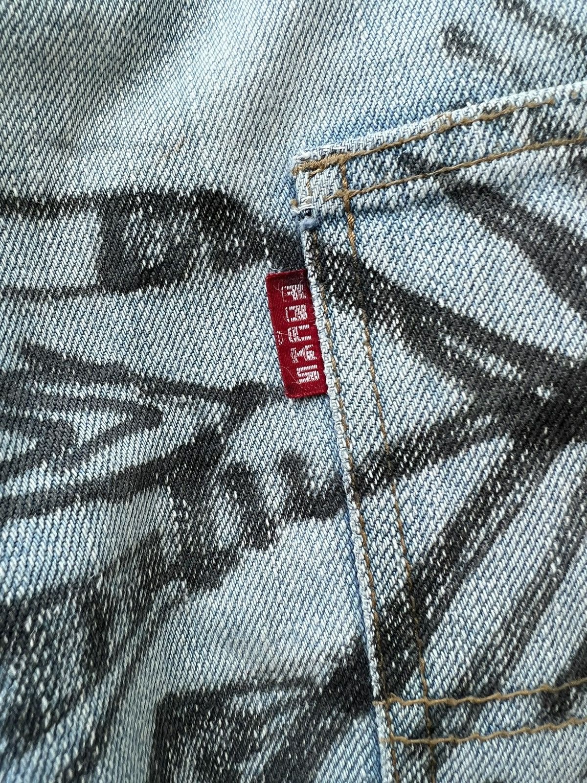 Vintage 90s Ozone Rocks Japan Fade Denim Big Straight Trashed Jeans Size US 34 / EU 50 - 19 Thumbnail