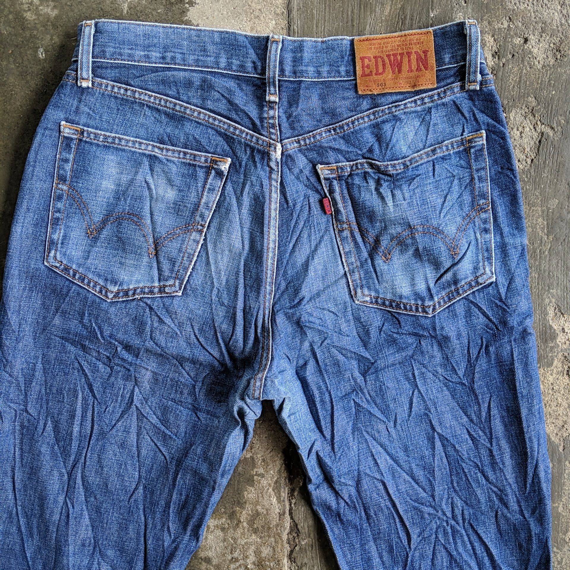 Japanese Brand Vintage Edwin 503 Regular Denim Jeans Pants Size US 30 / EU 46 - 9 Thumbnail