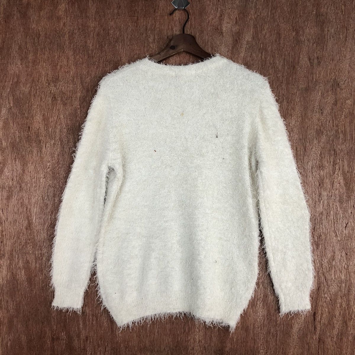 Vintage Star Pattern Mohair Knit Sweater #3113 Size M / US 6-8 / IT 42-44 - 10 Thumbnail