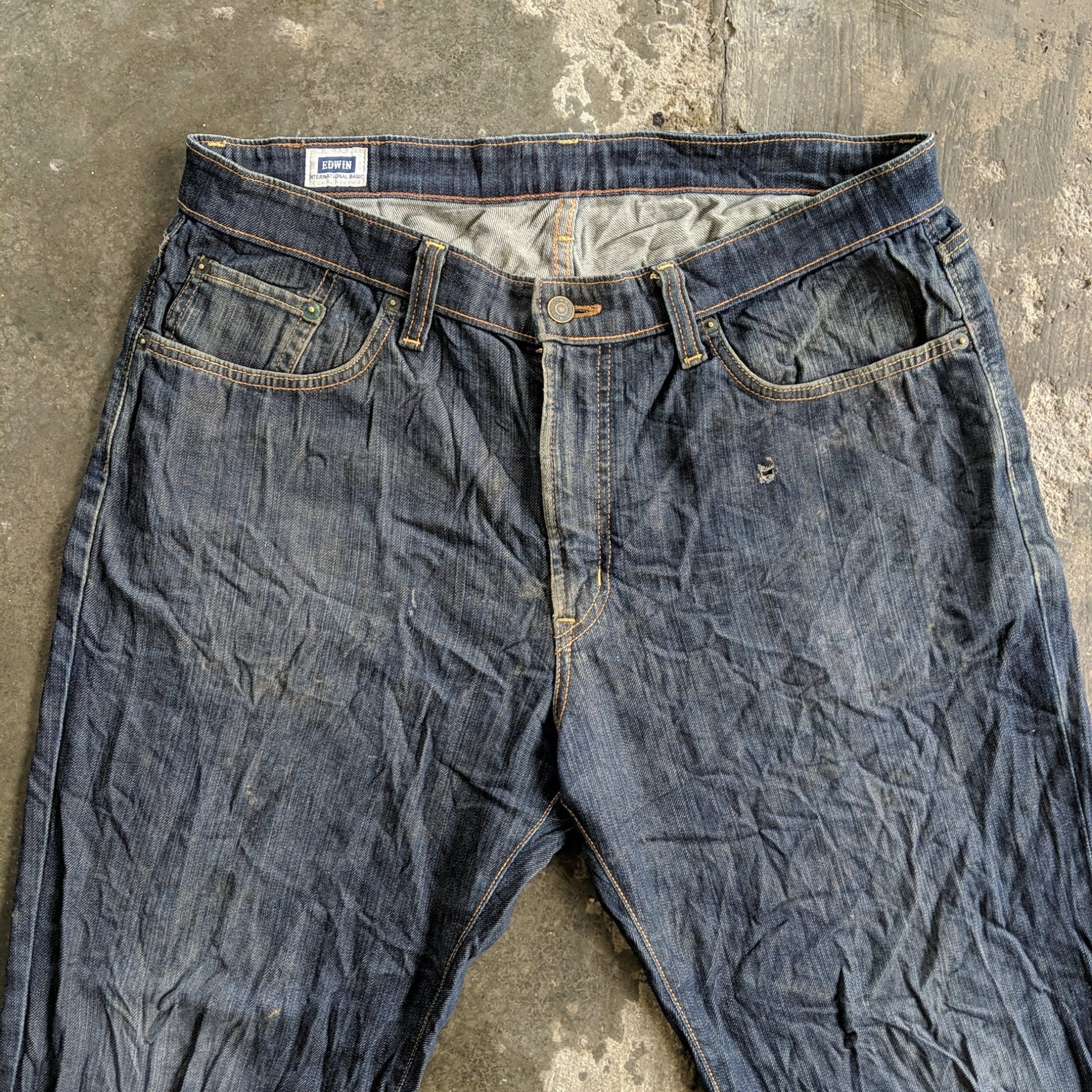 Edwin × Jean × Vintage W37 Vintage Edwin Faded Denim Jeans Sick Pants Size US 37 - 2 Thumbnail