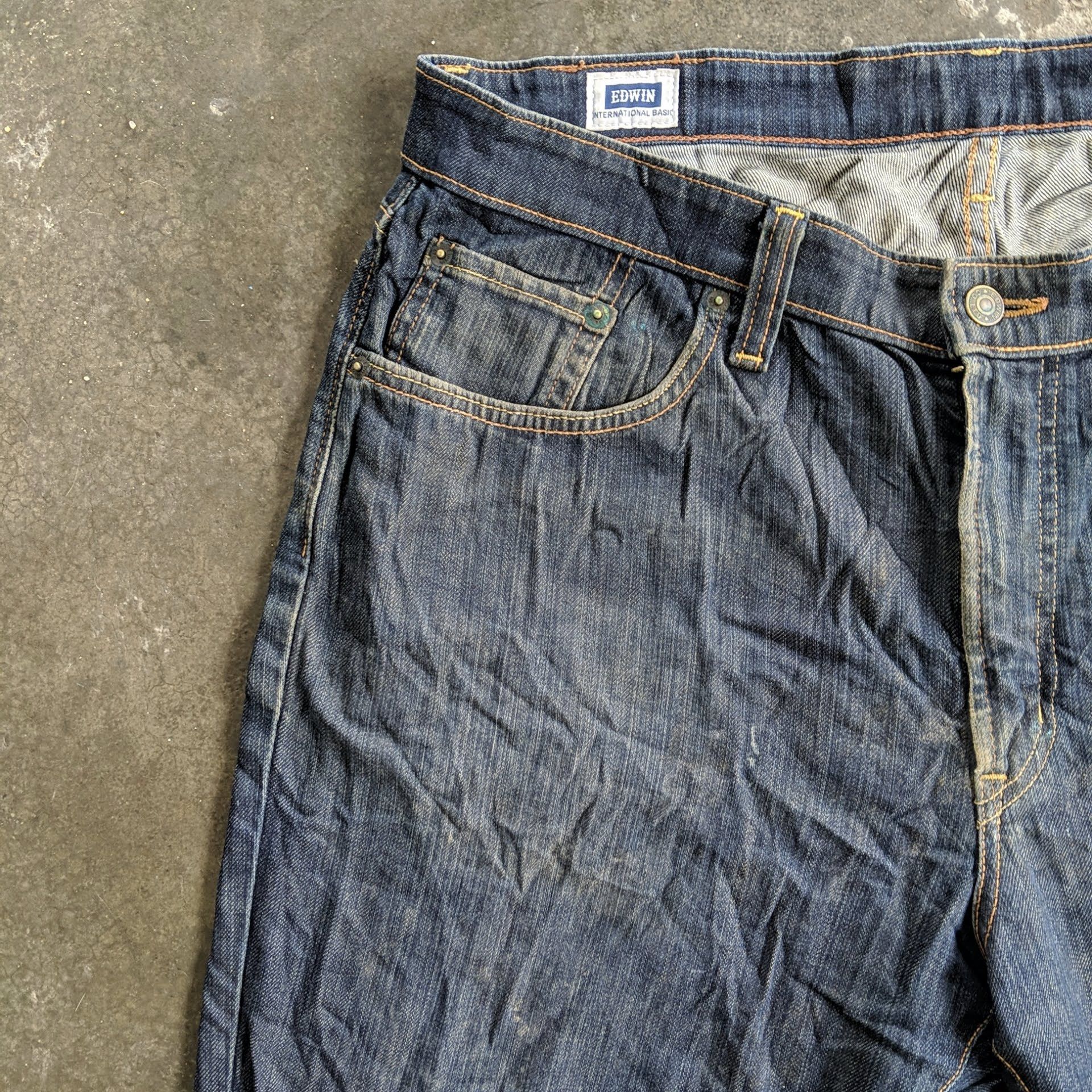 Edwin × Jean × Vintage W37 Vintage Edwin Faded Denim Jeans Sick Pants Size US 37 - 3 Thumbnail