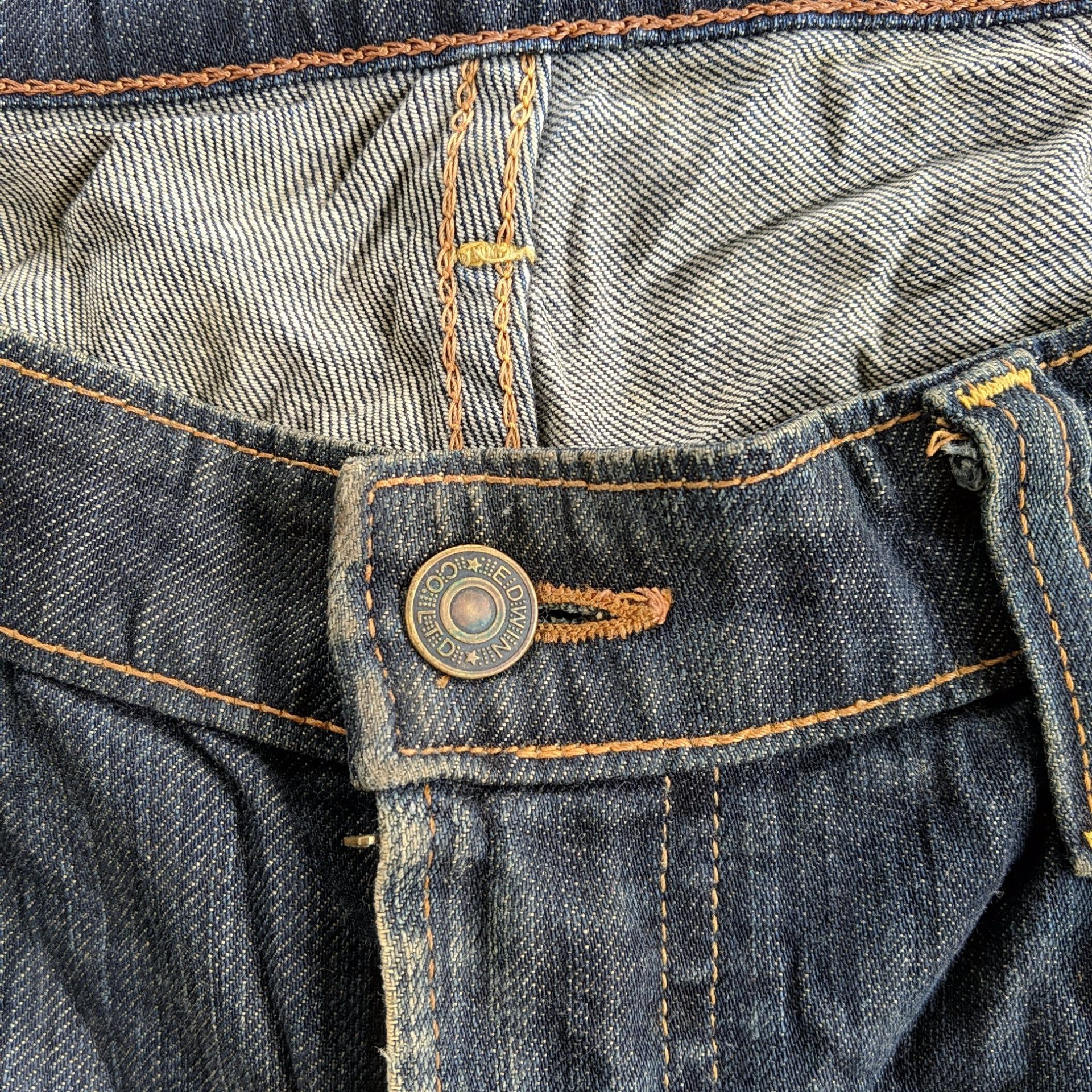 Edwin × Jean × Vintage W37 Vintage Edwin Faded Denim Jeans Sick Pants Size US 37 - 6 Thumbnail