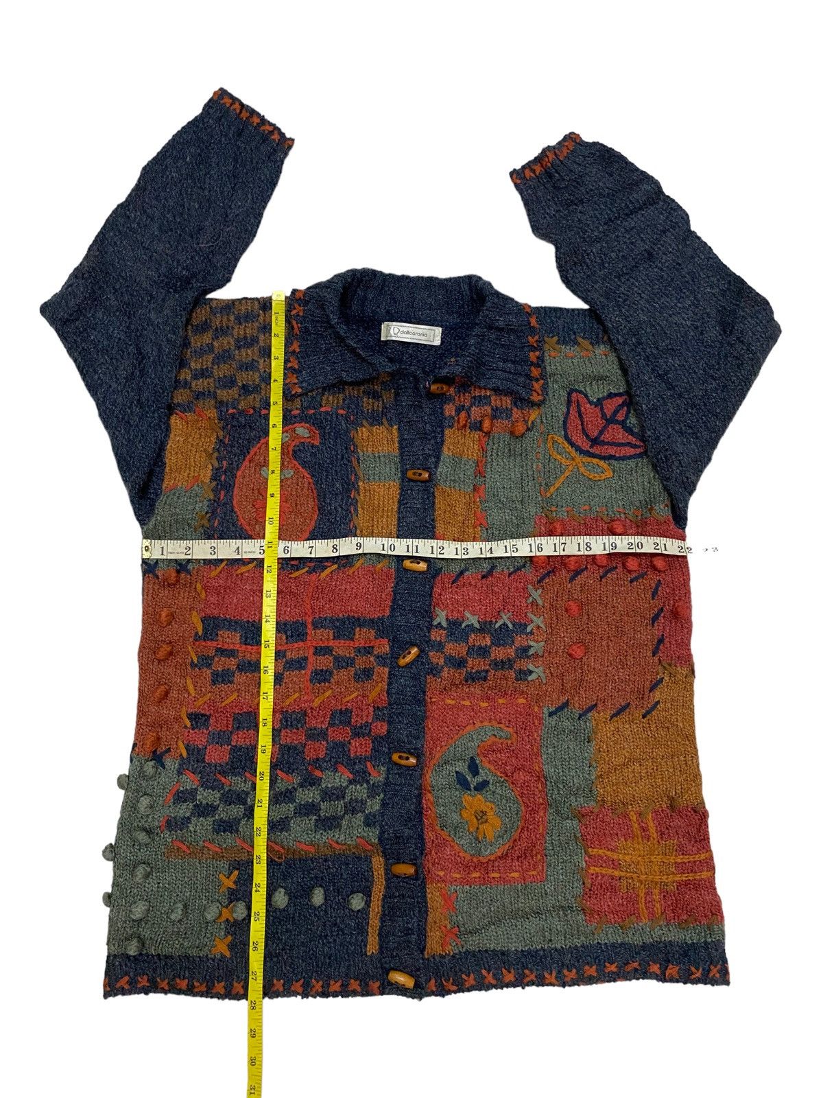Japanese Brand × Native × Vintage Vintage Japanese Traditional Stitched Knitwear Cardigan Size US M / EU 48-50 / 2 - 7 Thumbnail