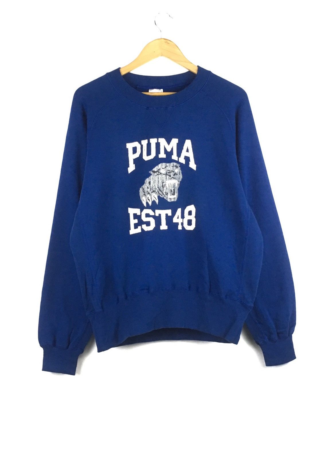 Puma Vintage SpellOut Puma Big Logo Large Size Blue Sweatshirt Size US L / EU 52-54 / 3 - 1 Thumbnail