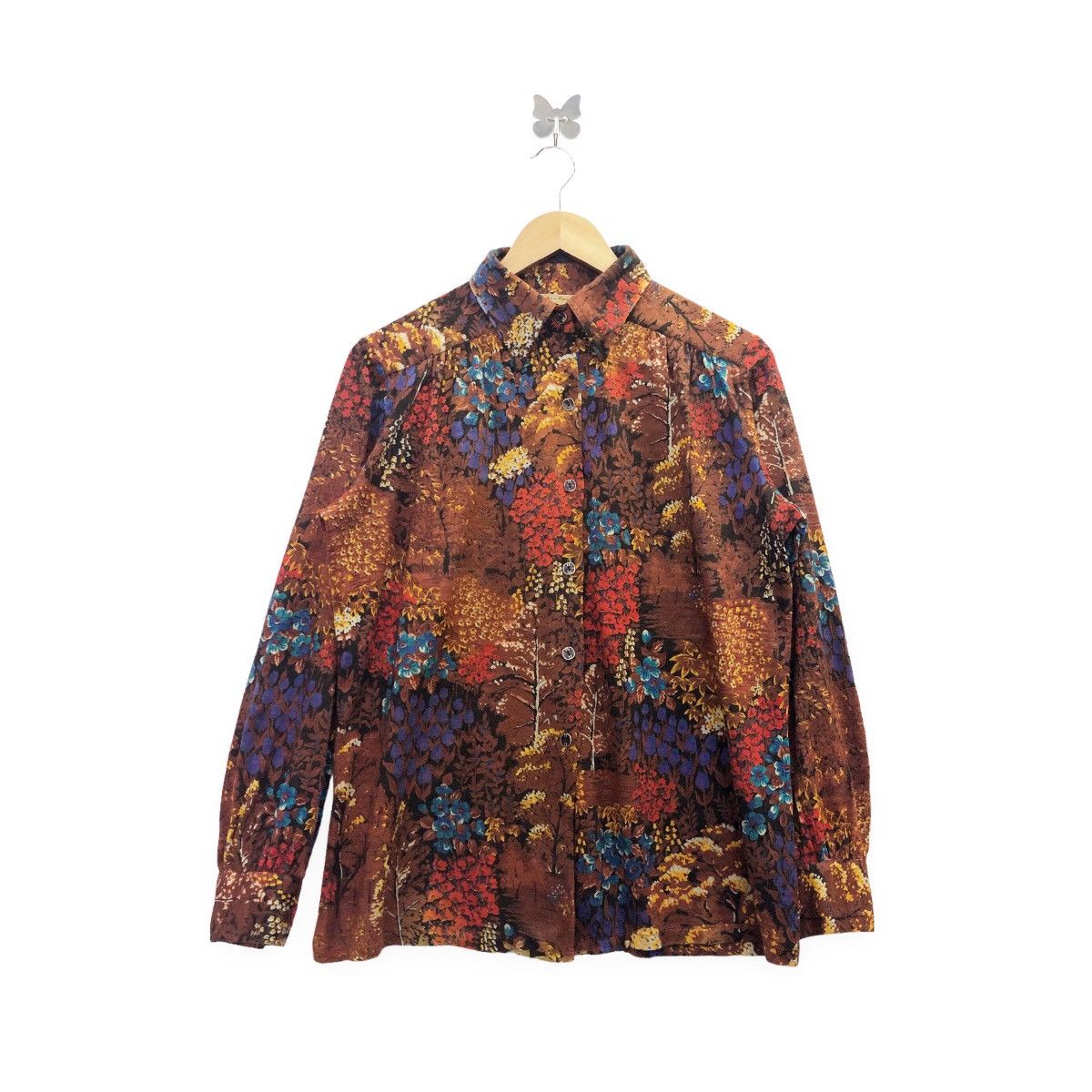 Vintage New Rock Flower motive Overprint Fashion Shirt