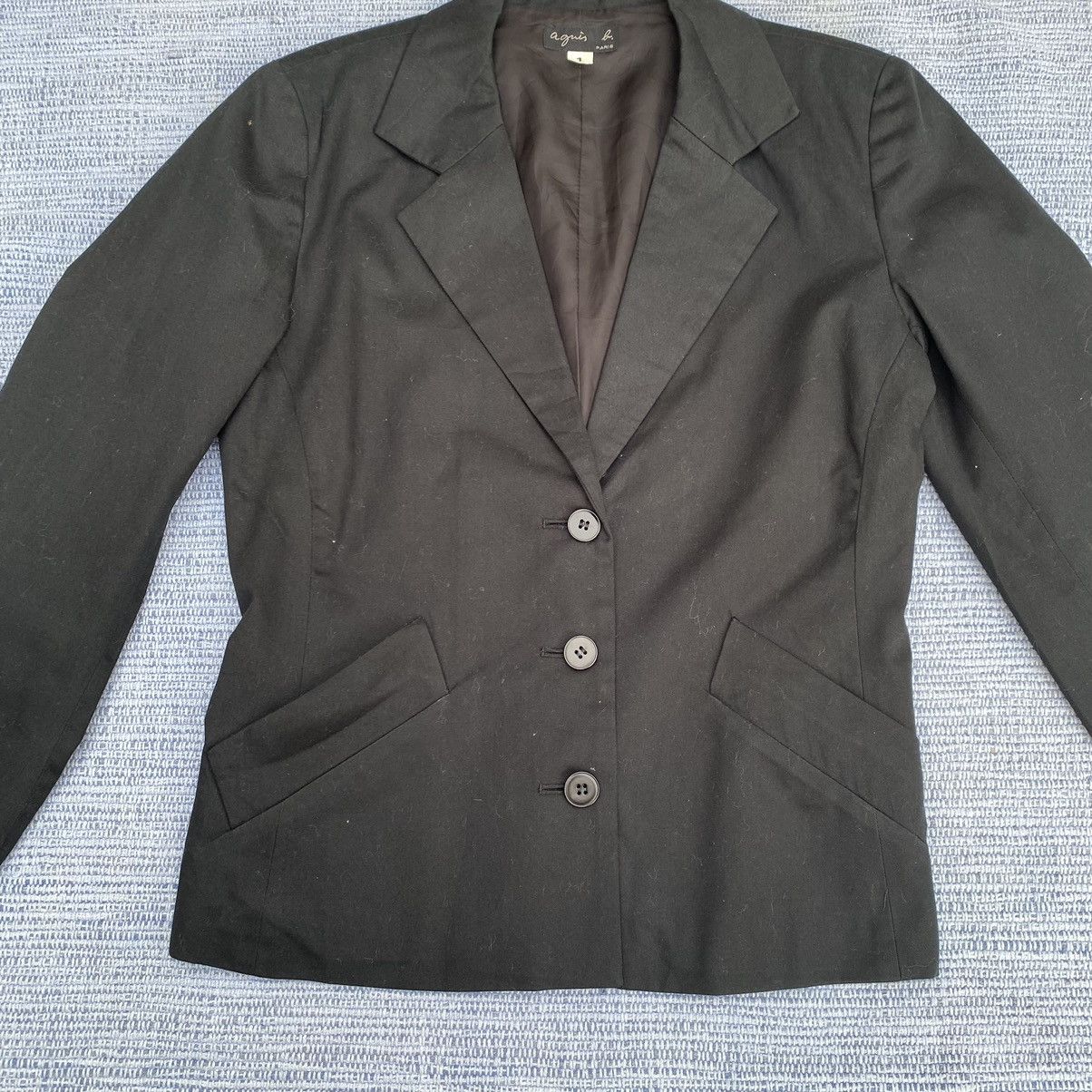 agnes b. agnes b black cotton blazer Size S / US 4 / IT 40 - 3 Thumbnail