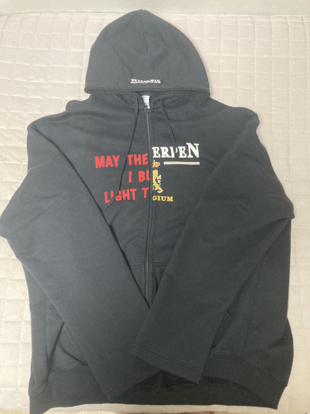 Vetements Vetements zip half Antwerpen / May The Bridges hoodie ...