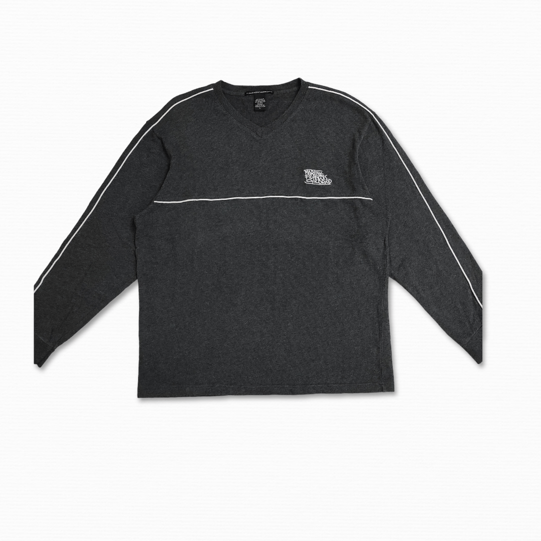 Marithe + Francois Girbaud × Vintage Side line embroidered classic logo's V neck sweater Size US L / EU 52-54 / 3 - 8 Thumbnail