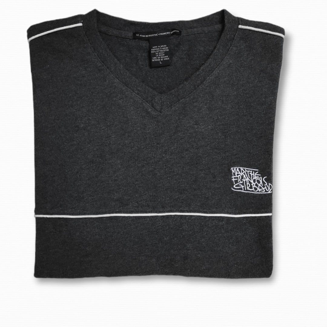 Marithe + Francois Girbaud × Vintage Side line embroidered classic logo's V neck sweater Size US L / EU 52-54 / 3 - 10 Thumbnail