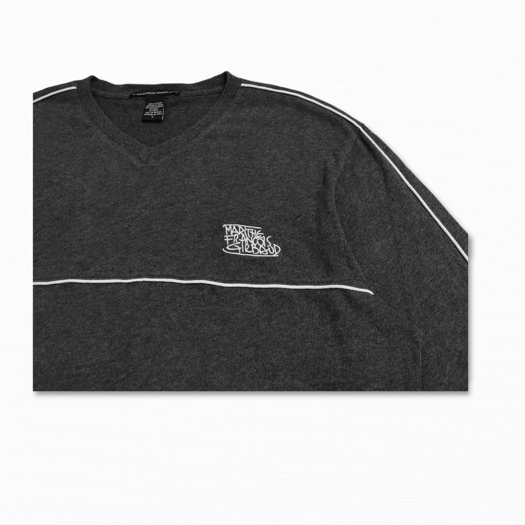 Marithe + Francois Girbaud × Vintage Side line embroidered classic logo's V neck sweater Size US L / EU 52-54 / 3 - 3 Thumbnail
