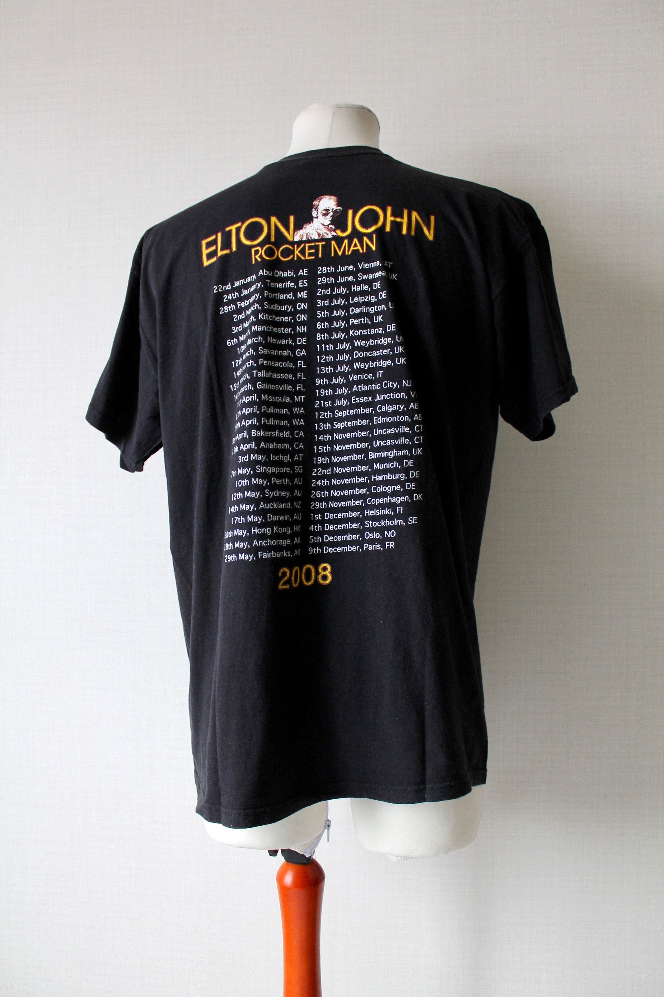 Band Tees 2007 Vintage Elton John Tour T Shirt World Faded black Size US XL / EU 56 / 4 - 10 Thumbnail