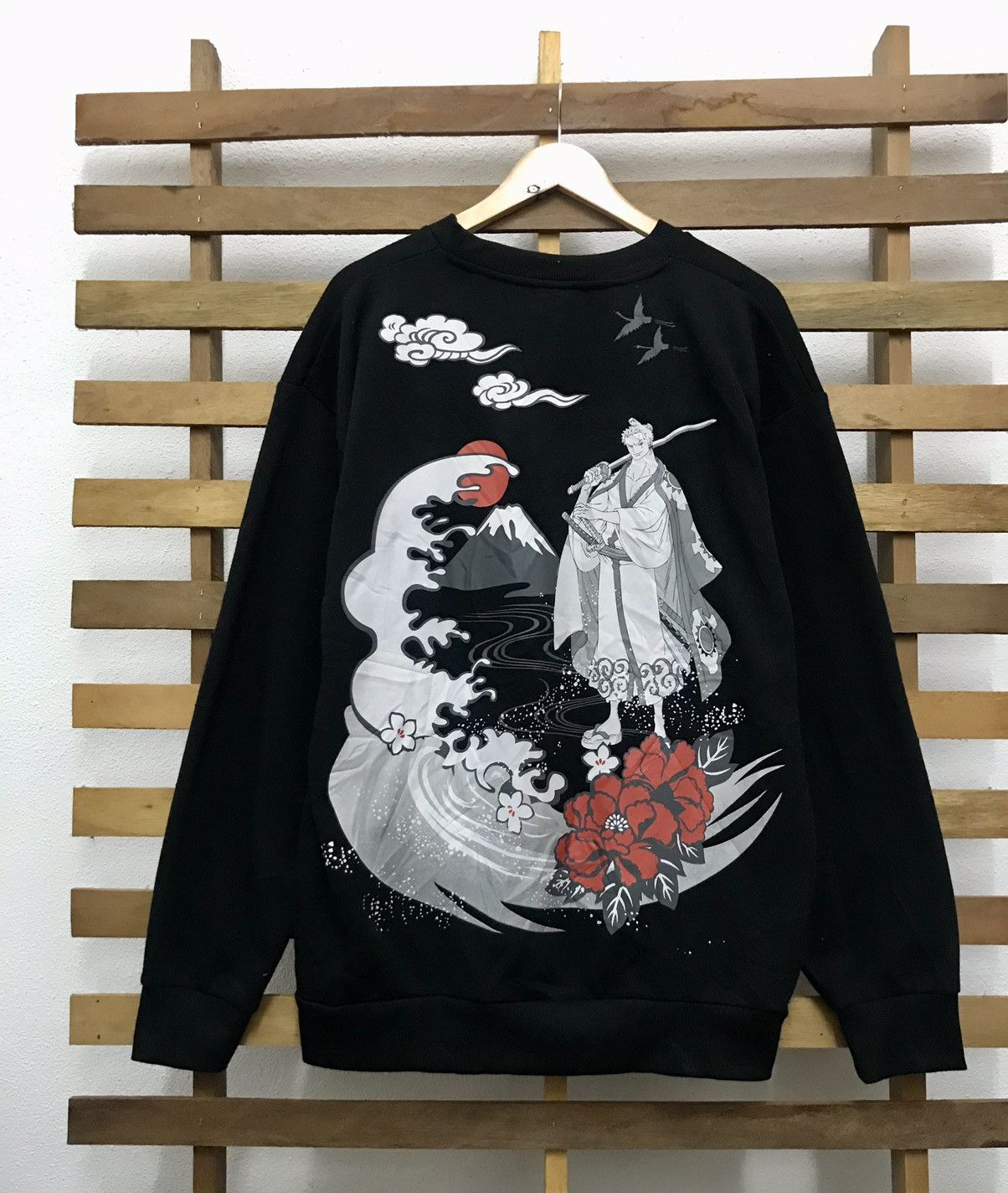 image of Anima x One Piece Zoro Sweatshirt Limited Edition in Black, Men's (Size 2XL)