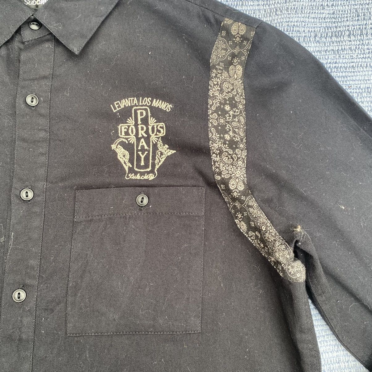 Japanese Brand subciety shirt ; pray for us Size US L / EU 52-54 / 3 - 3 Thumbnail