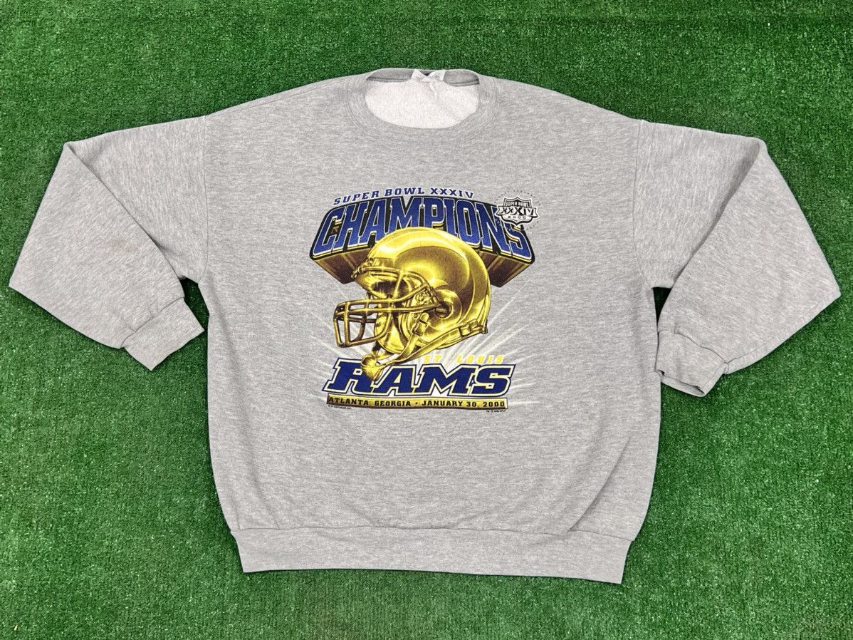 St Louis Rams Super Bowl XXXIV Champions Sweater NFL (Vintage) Men's L