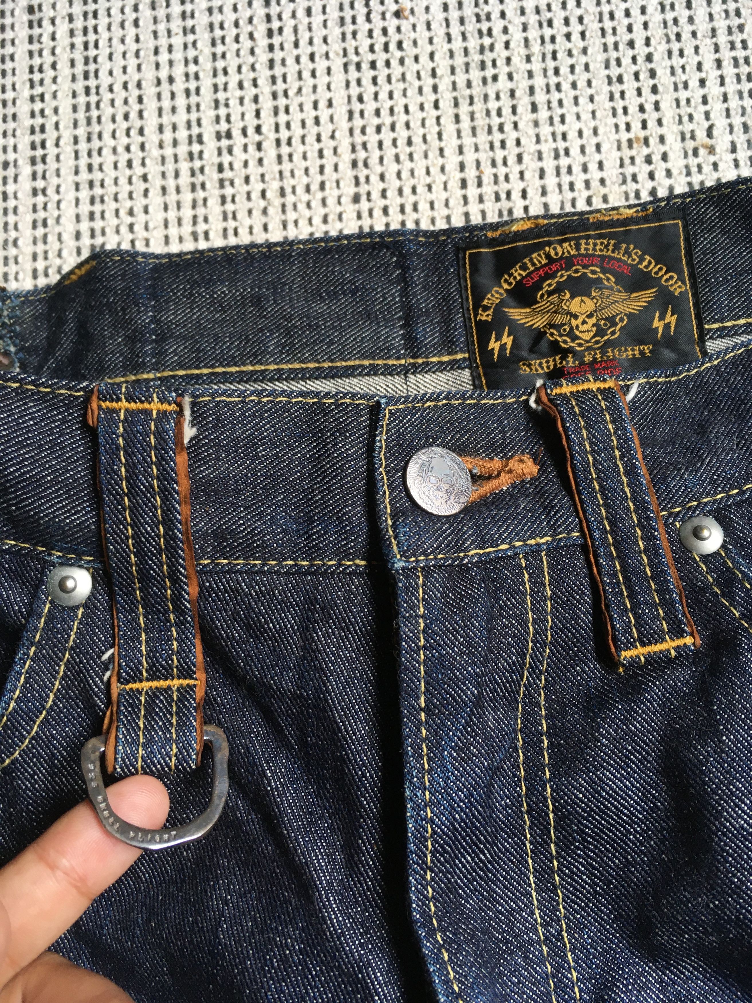 Japanese Brand Skull Flight Denim biker/motorcycle flare jeans Size US 30 / EU 46 - 3 Thumbnail