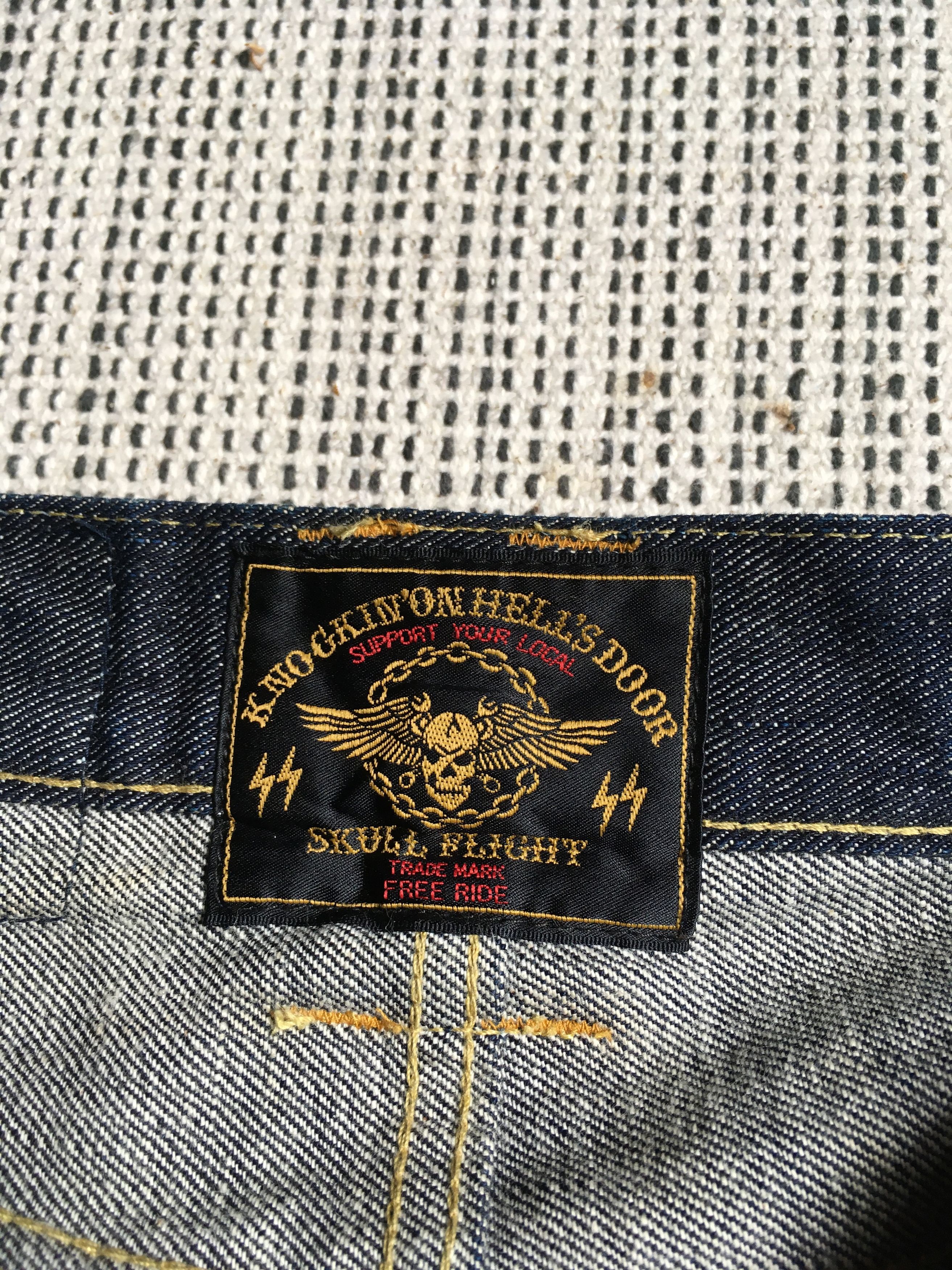 Japanese Brand Skull Flight Denim biker/motorcycle flare jeans Size US 30 / EU 46 - 5 Thumbnail