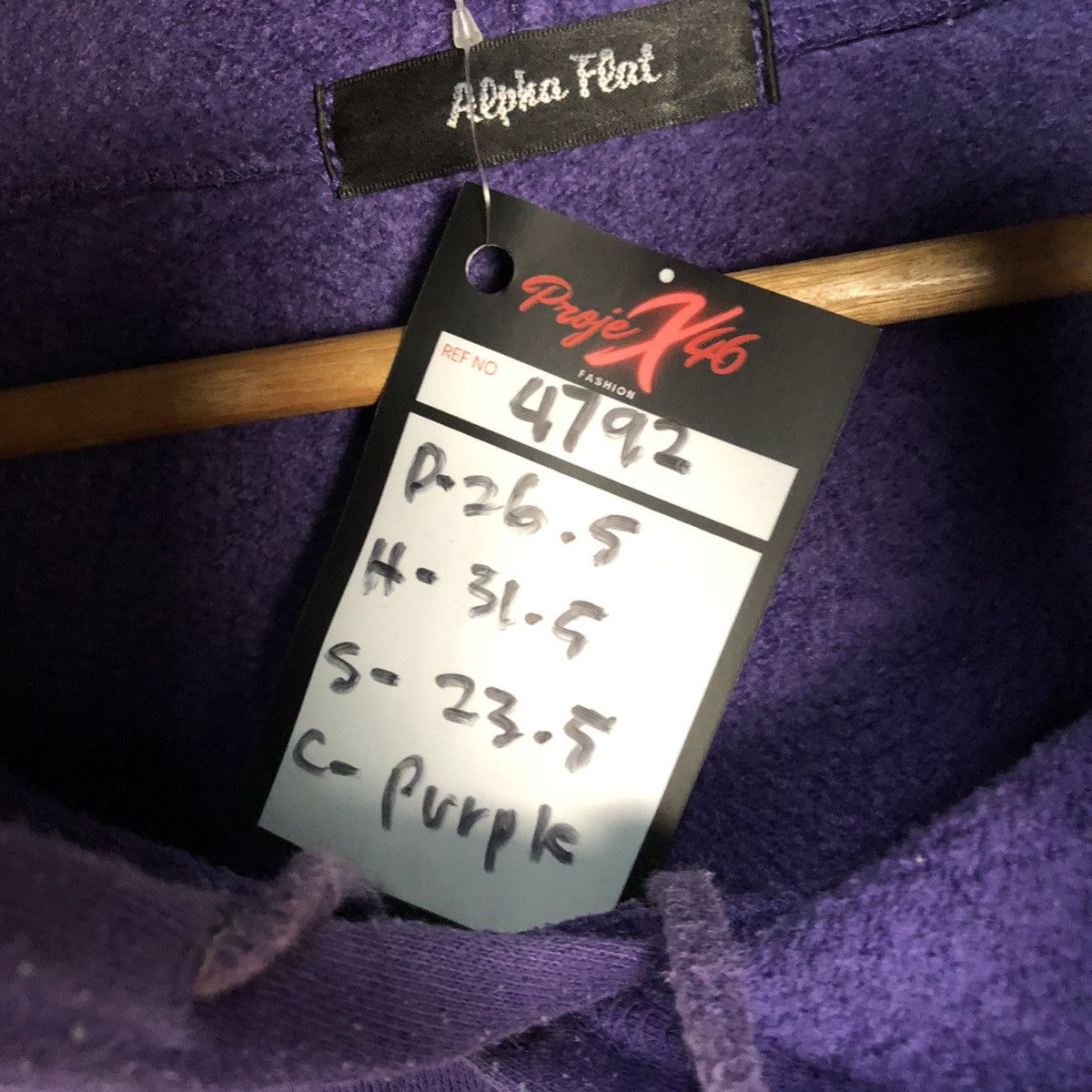 Japanese Brand Alpha Flat Puprle Hoodie long sweatshirt japan #4792 Size US XL / EU 56 / 4 - 8 Thumbnail