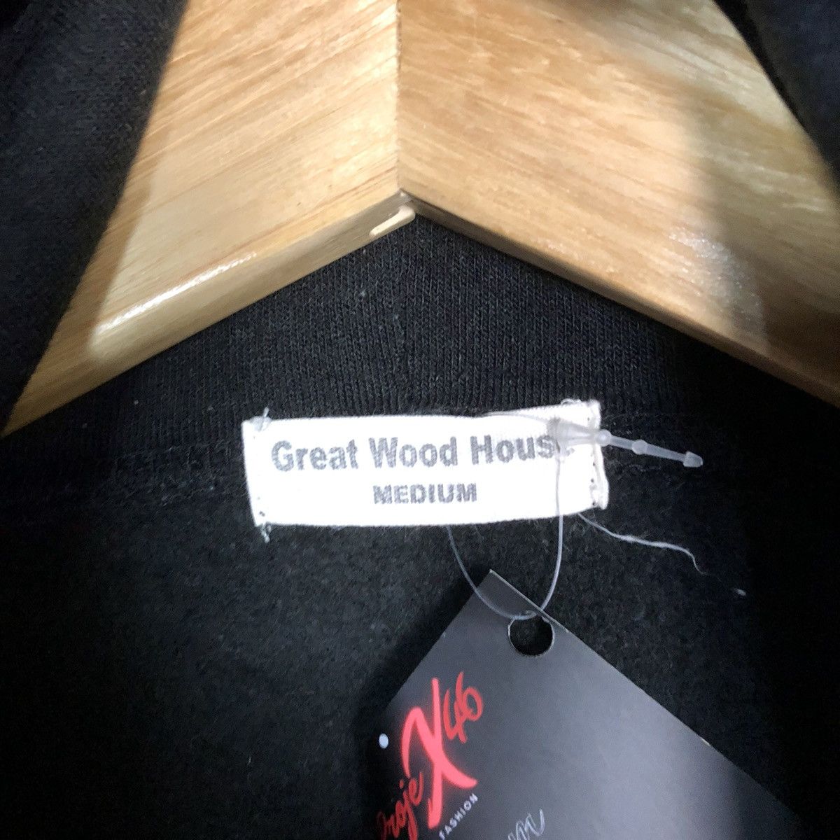 Japanese Brand Great World House Swipe Black Hoodie sweatshirt #4773 Size M / US 6-8 / IT 42-44 - 7 Thumbnail