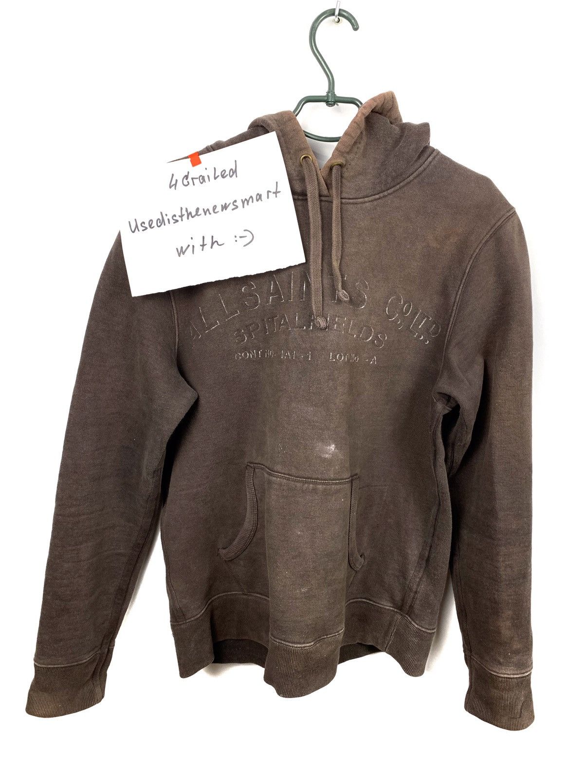 Allsaints Allsaints Distressed Brown Hoodie Size US L / EU 52-54 / 3 - 9 Thumbnail
