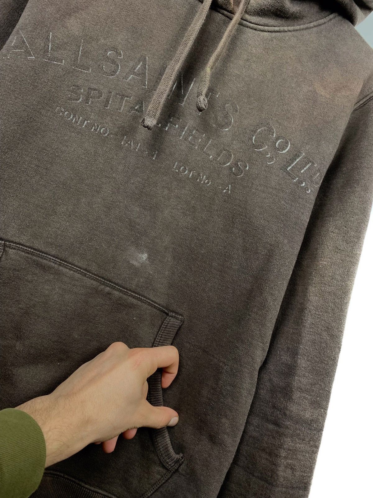 Allsaints Allsaints Distressed Brown Hoodie Size US L / EU 52-54 / 3 - 4 Thumbnail