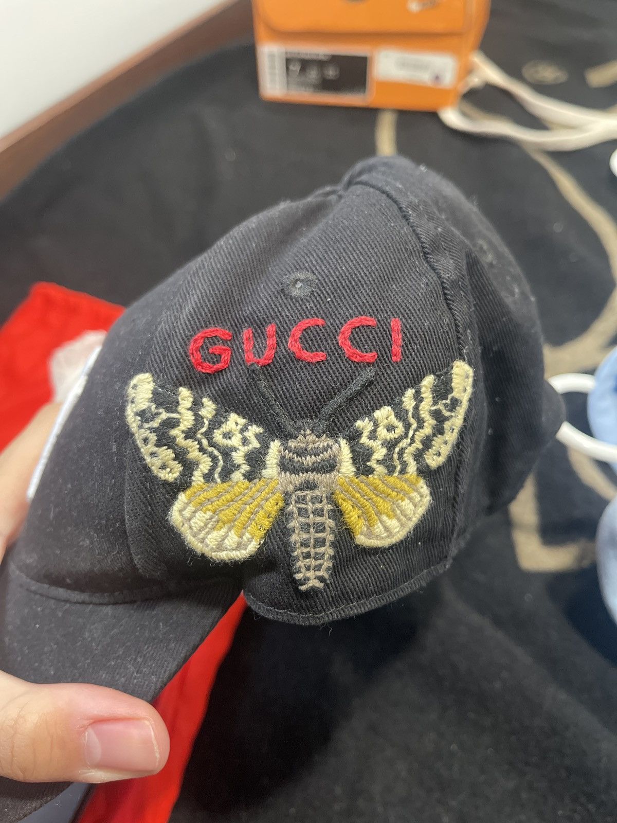 Gucci New York Yankees embroidered butterfly hat