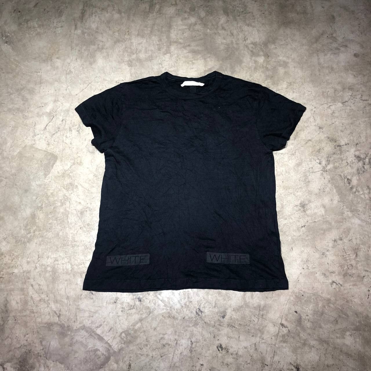 Off-White orange Box Logo velvet Diagonal Tee