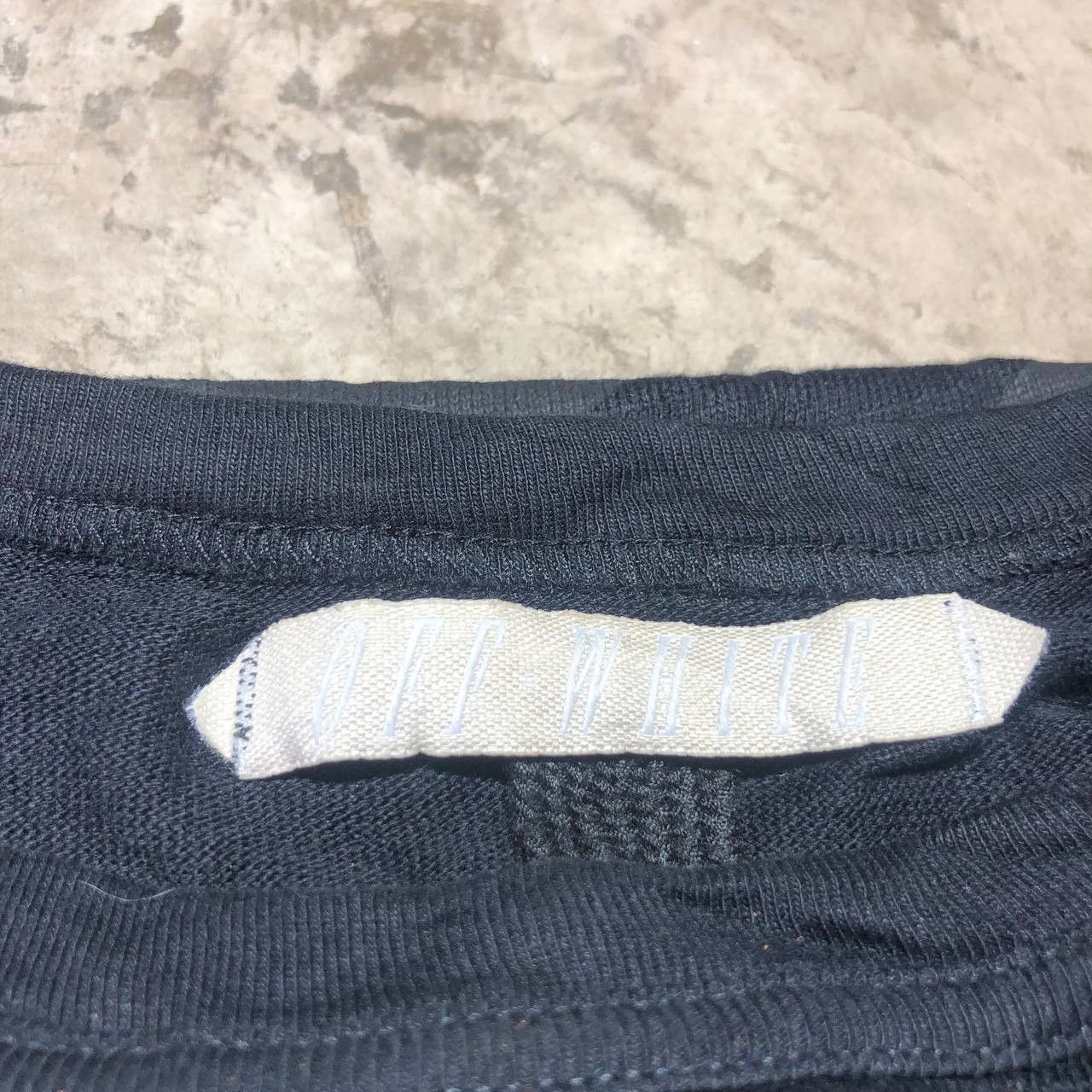 Off-White orange Box Logo velvet Diagonal Tee