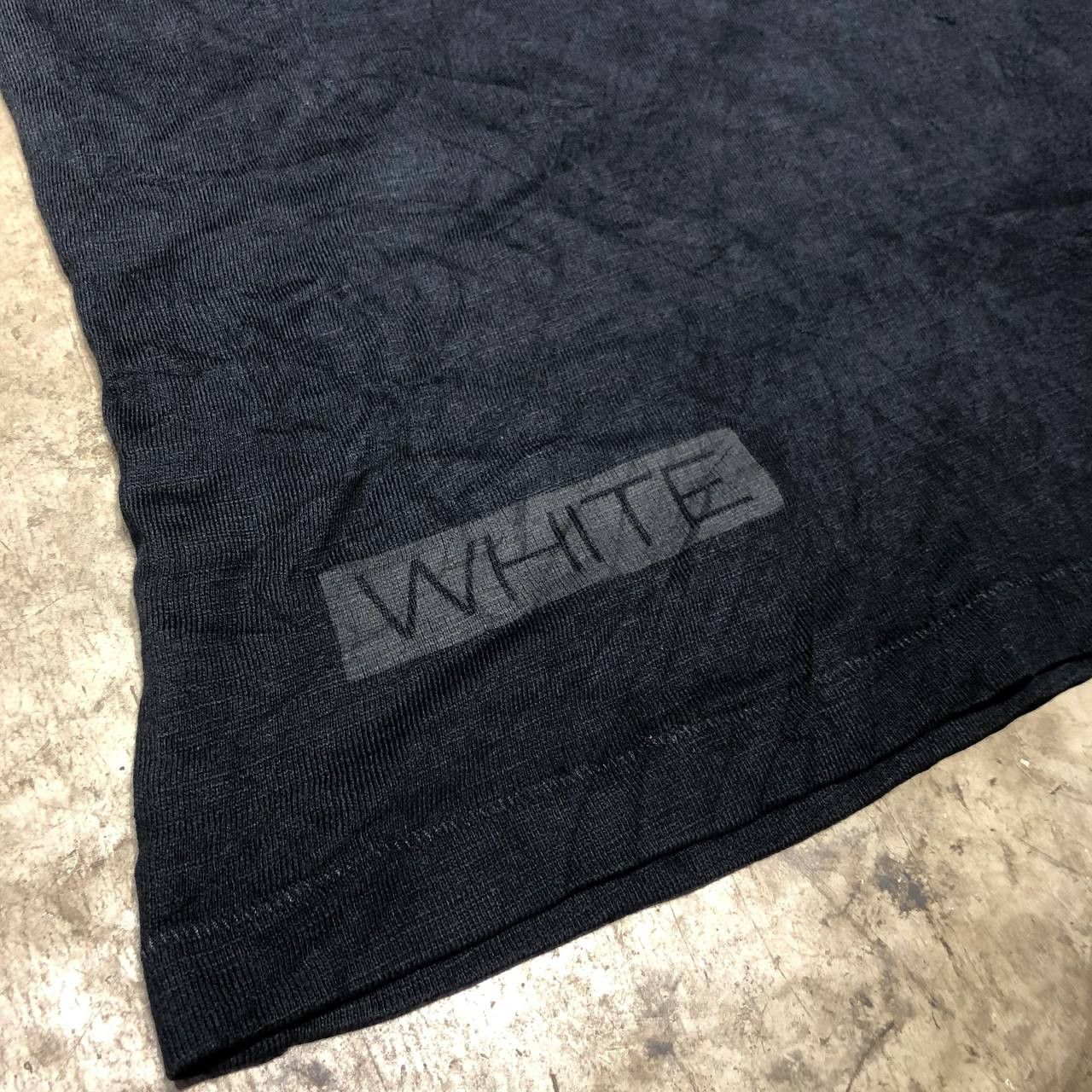 Off-White orange Box Logo velvet Diagonal Tee