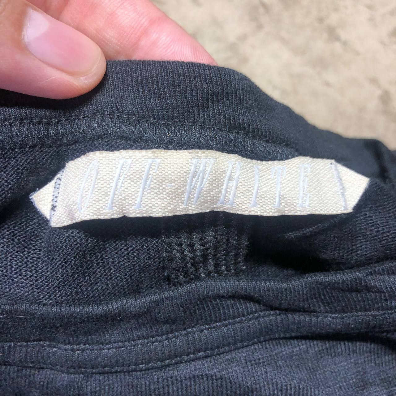 Off-White orange Box Logo velvet Diagonal Tee