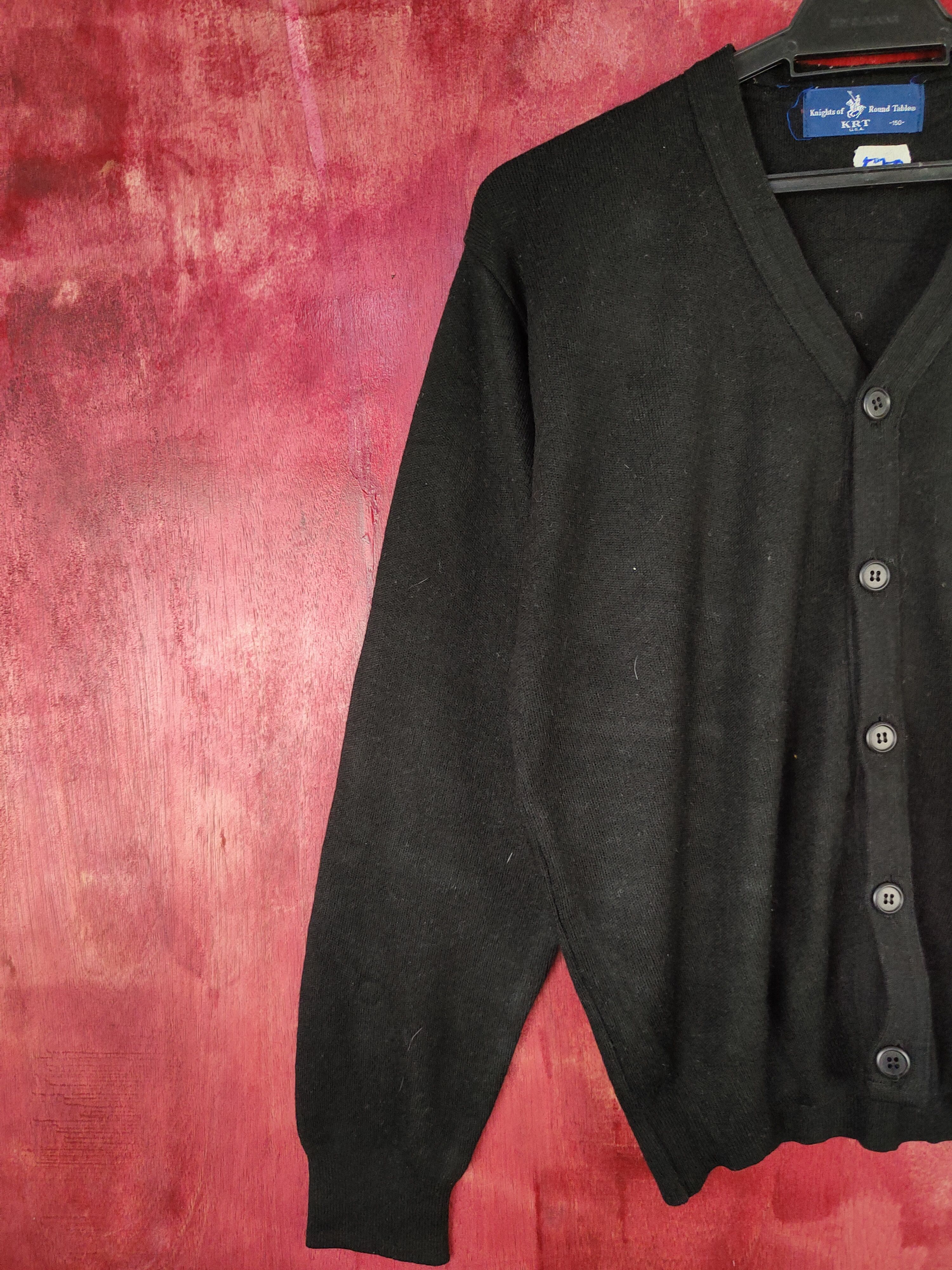 Japanese Brand × Vintage Knights of Round Table Black Cardigan #5772 Size M / US 6-8 / IT 42-44 - 3 Thumbnail