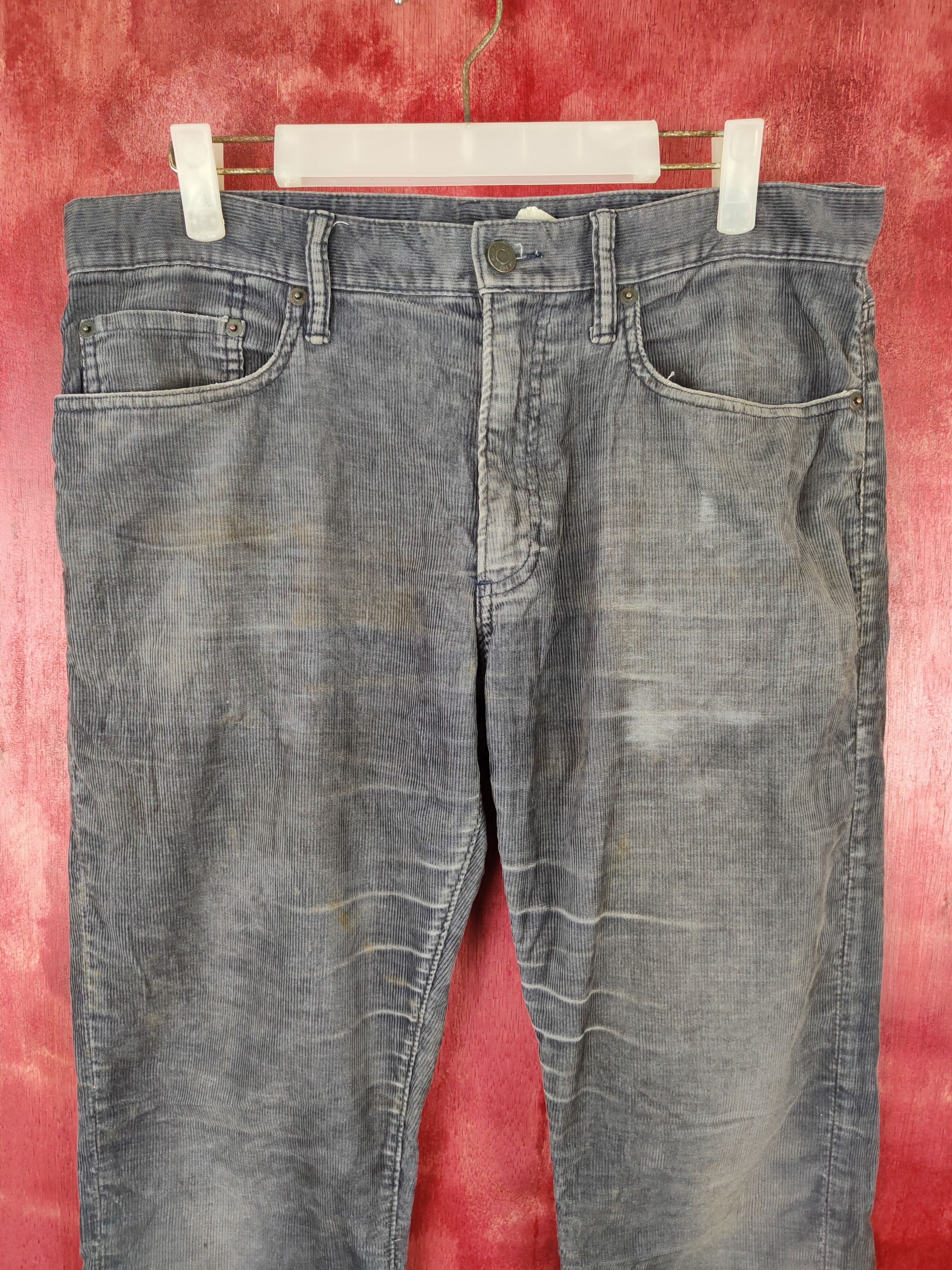 Gap GAP 1969 Gray Faded corduroy Denim #5975 Size US 33 - 2 Thumbnail