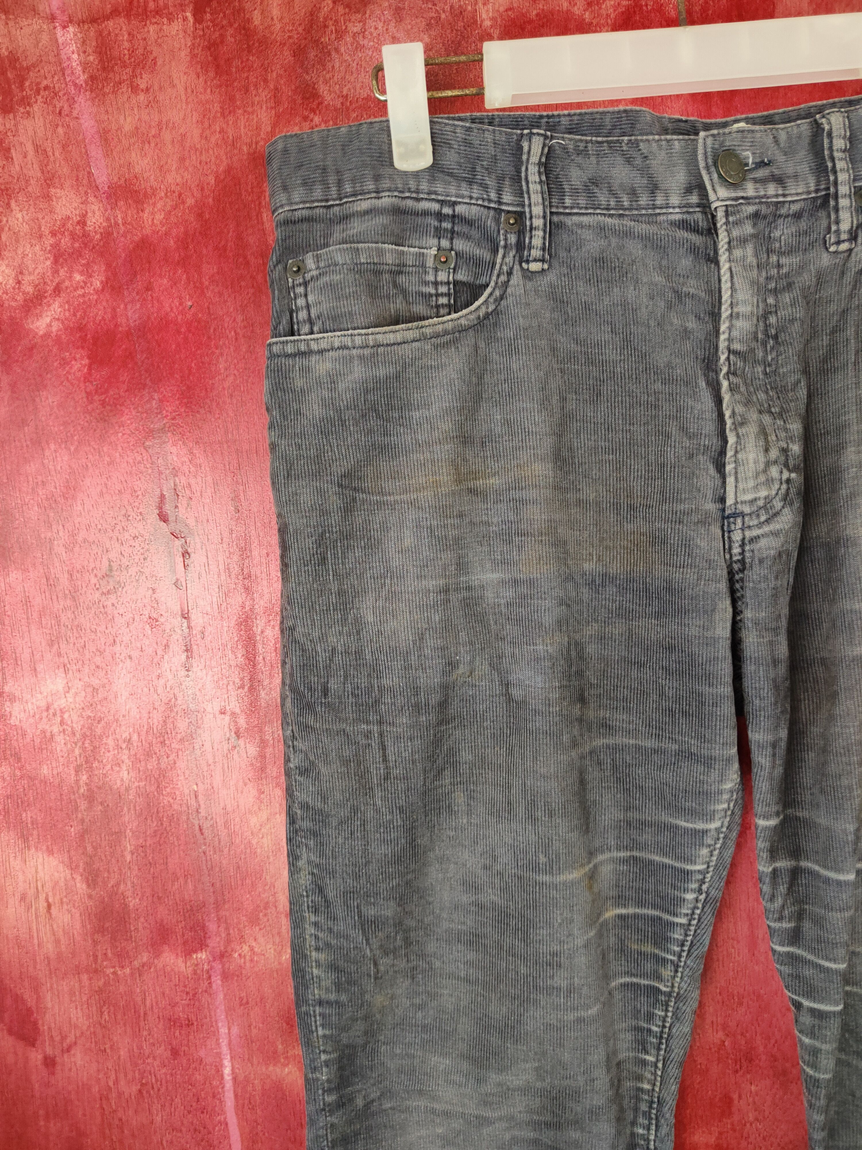 Gap GAP 1969 Gray Faded corduroy Denim #5975 Size US 33 - 3 Thumbnail