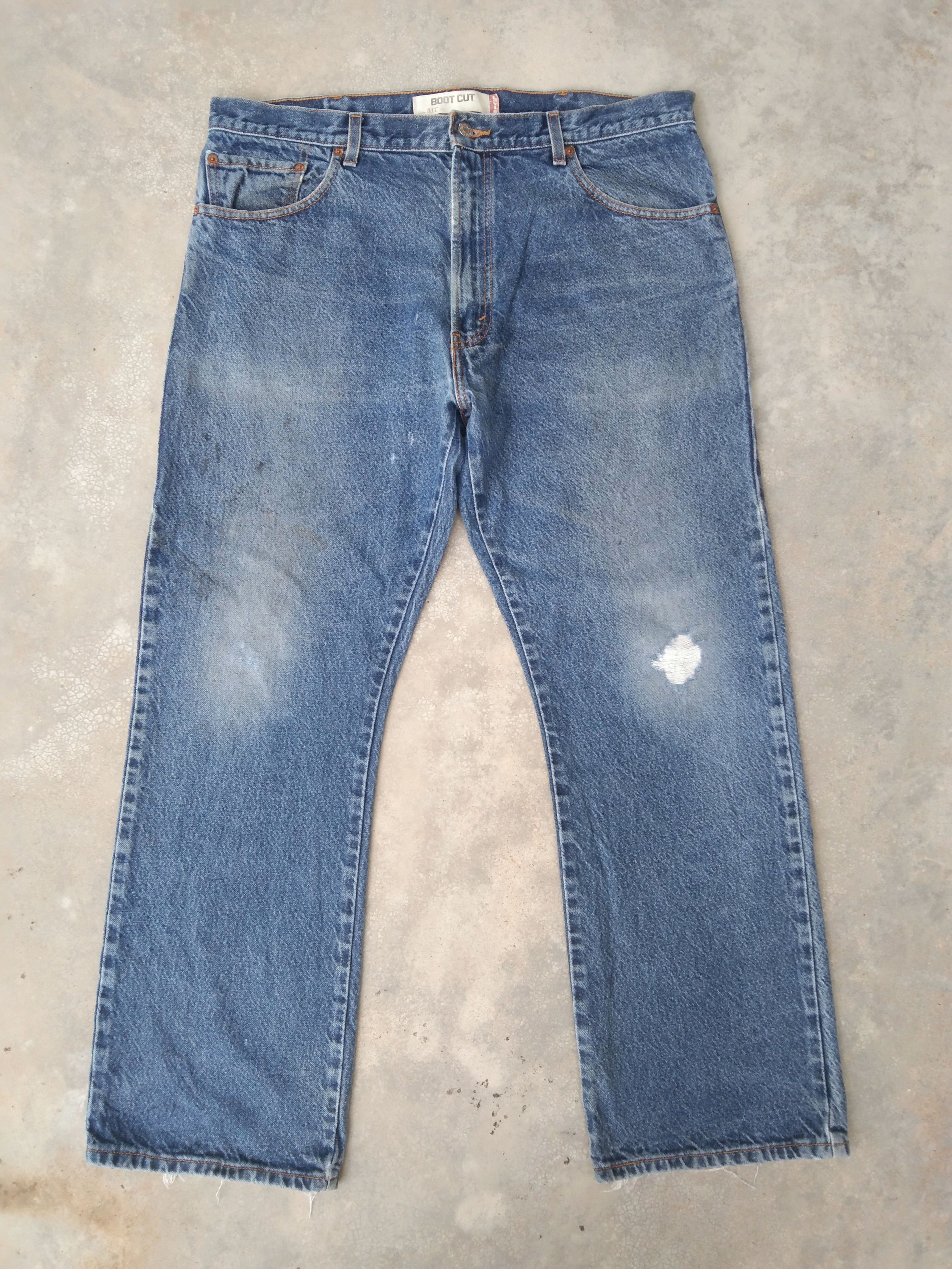 image of Vintage Levi's Jeans 517 Flared Distressed Denim 38X31 in Blue, Men's