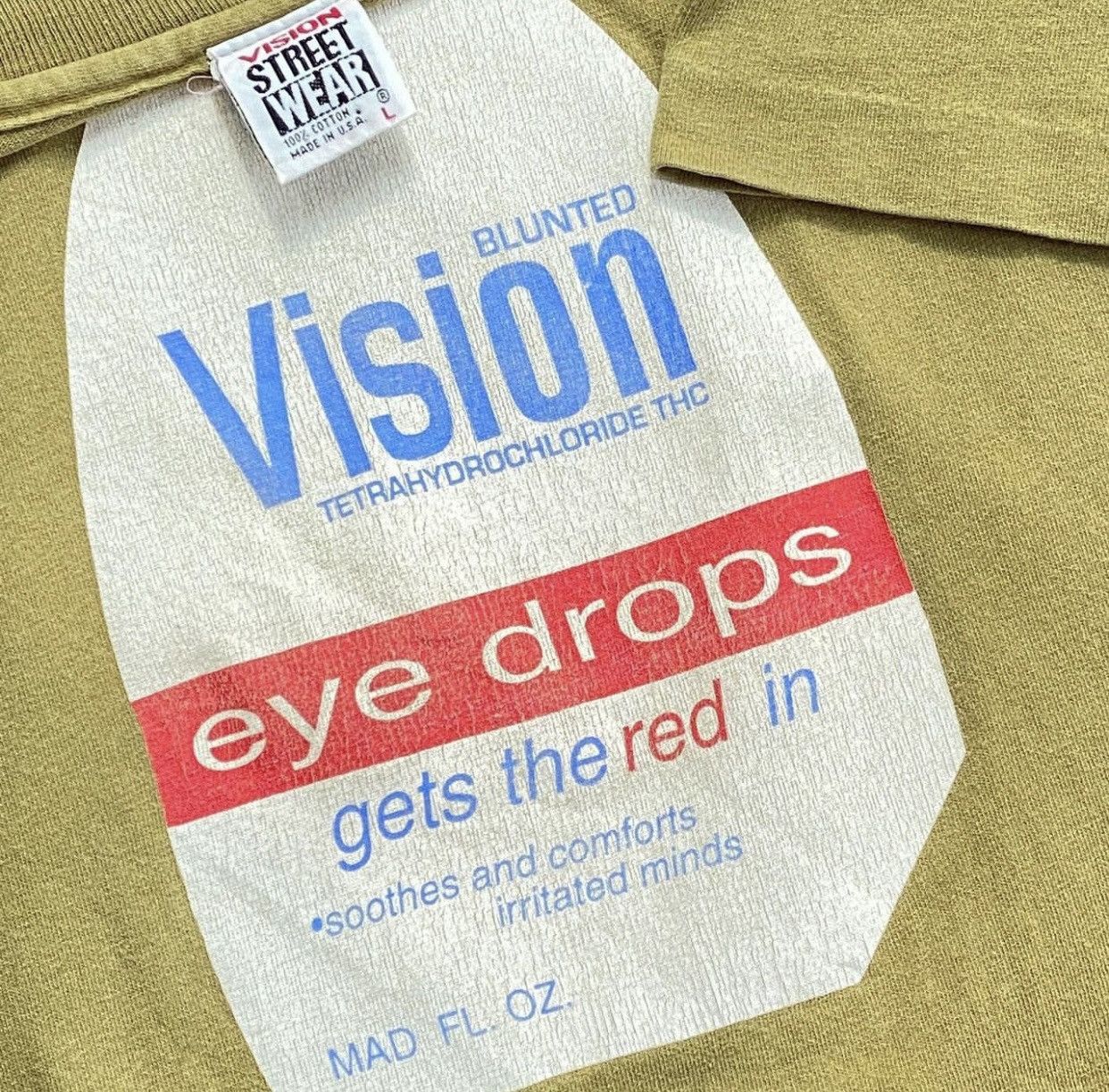 Vintage Vintage 90s Vision Street Wear Eye Drop Tee Size US L / EU 52-54 / 3 - 1 Thumbnail