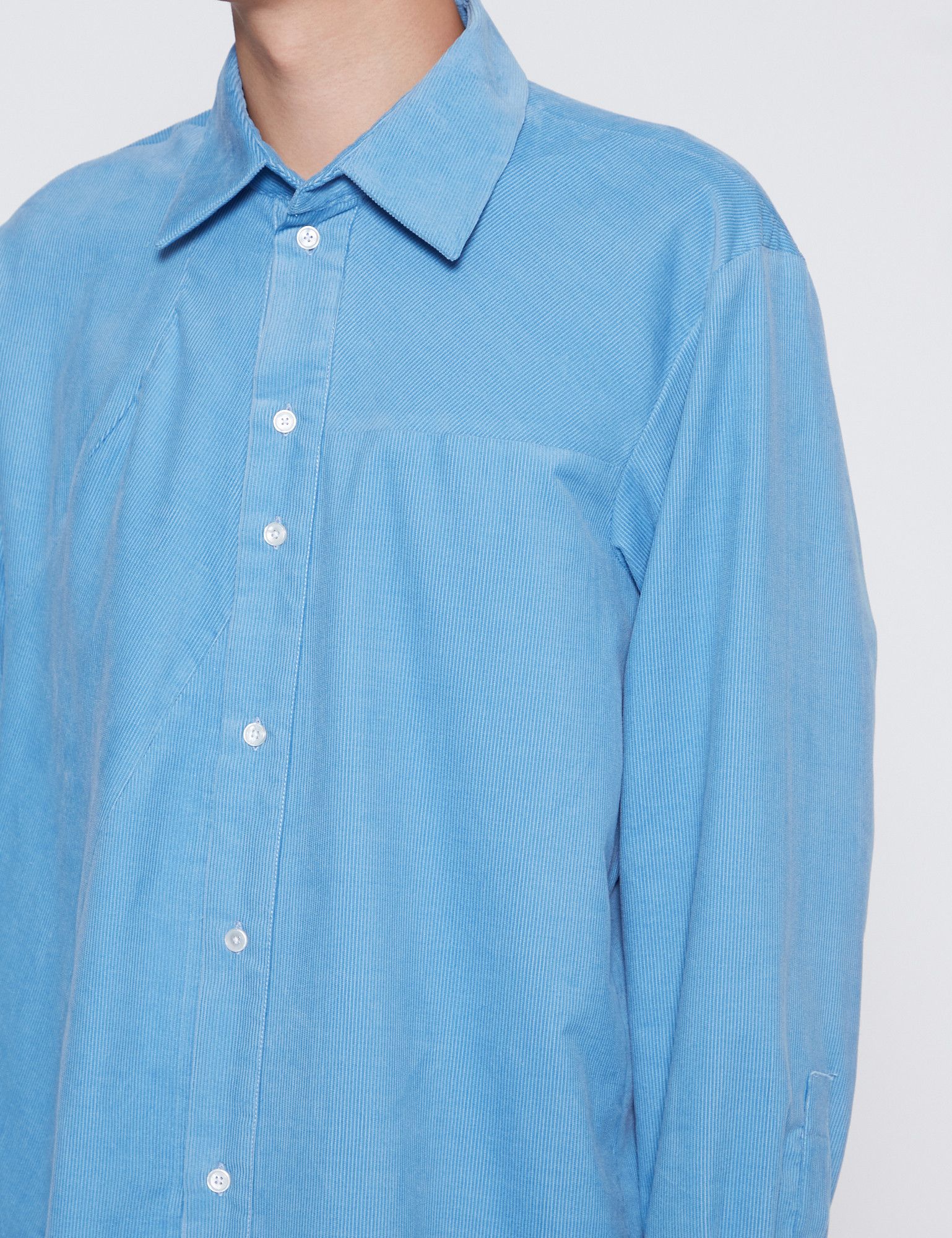 トップス camiel fortgens weird shaped shirt CAMIEL FORTGENS BLUE CORDUROY WEIRD SHAPED SHIRT