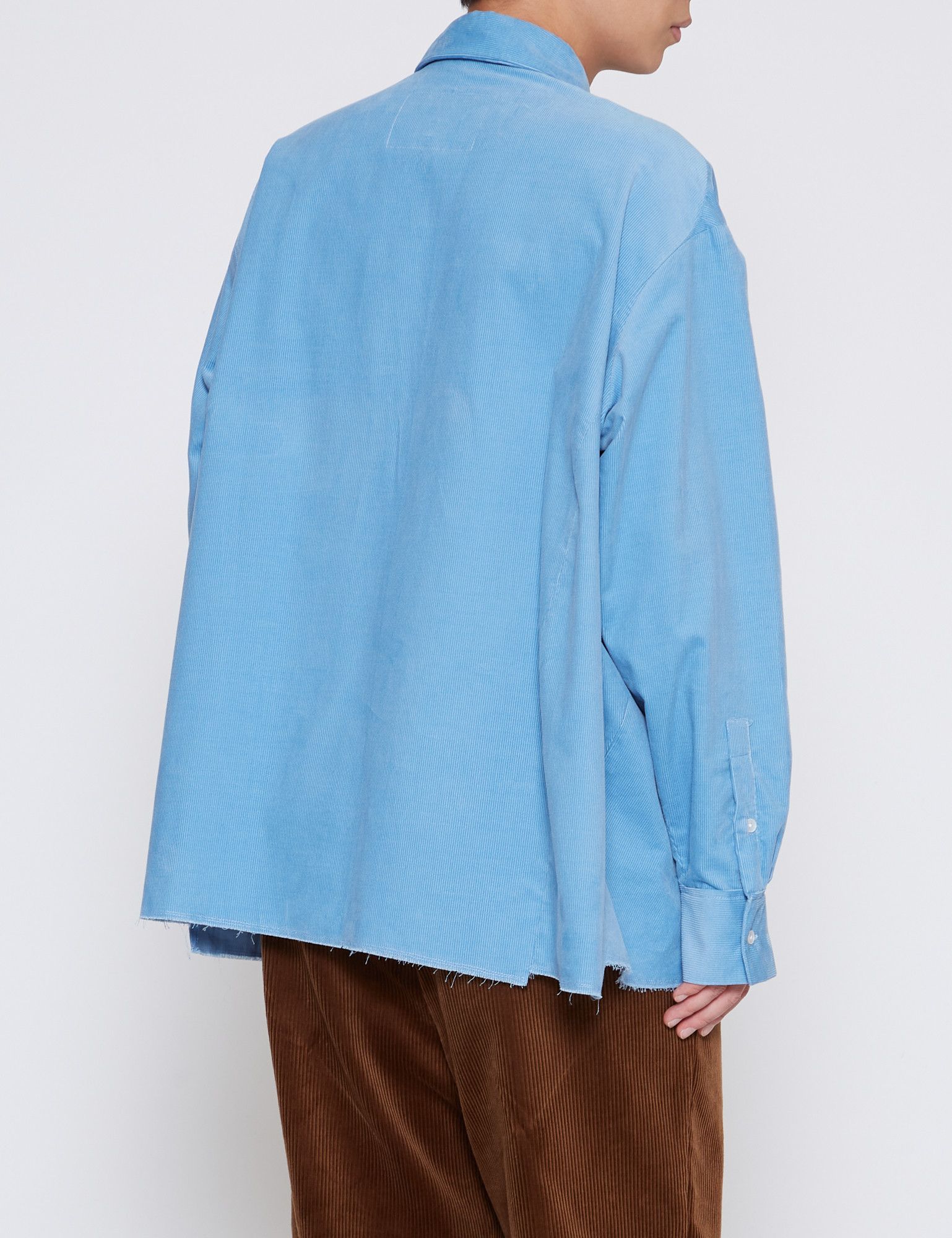 トップス camiel fortgens weird shaped shirt CAMIEL FORTGENS BLUE CORDUROY WEIRD SHAPED SHIRT