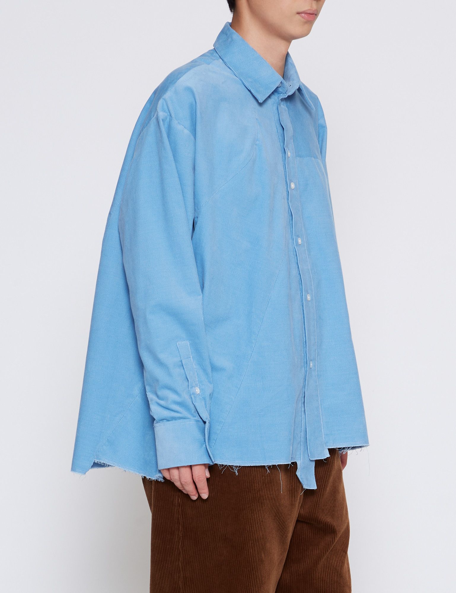 Camiel Fortgens CAMIEL FORTGENS BLUE CORDUROY WEIRD SHAPED SHIRT | Grailed