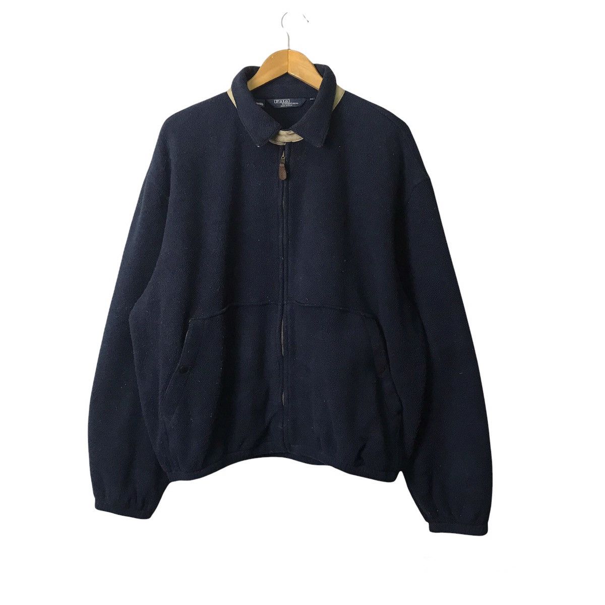 Vintage polo ralph lauren fleece zipper jacket made in usa