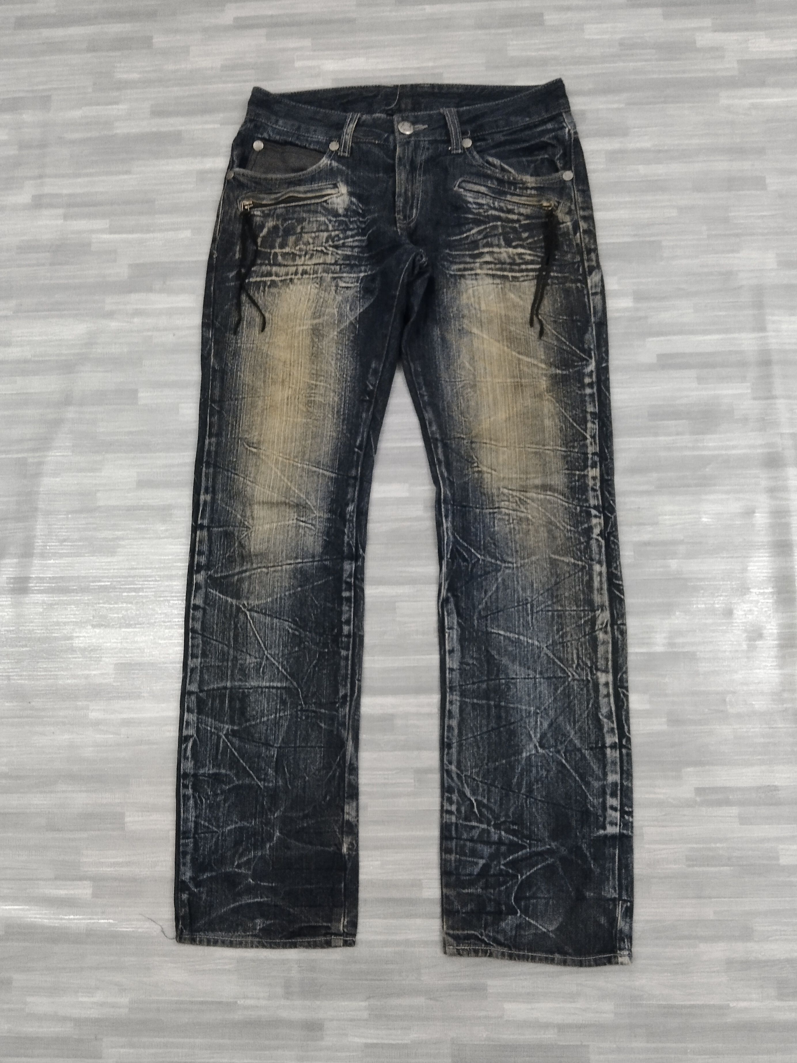 Japanese Brand EAT EYE'S BLUE BLACK RUSTY DOUBLEFOCUS DENIM PANTS Size US 31 - 2 Thumbnail